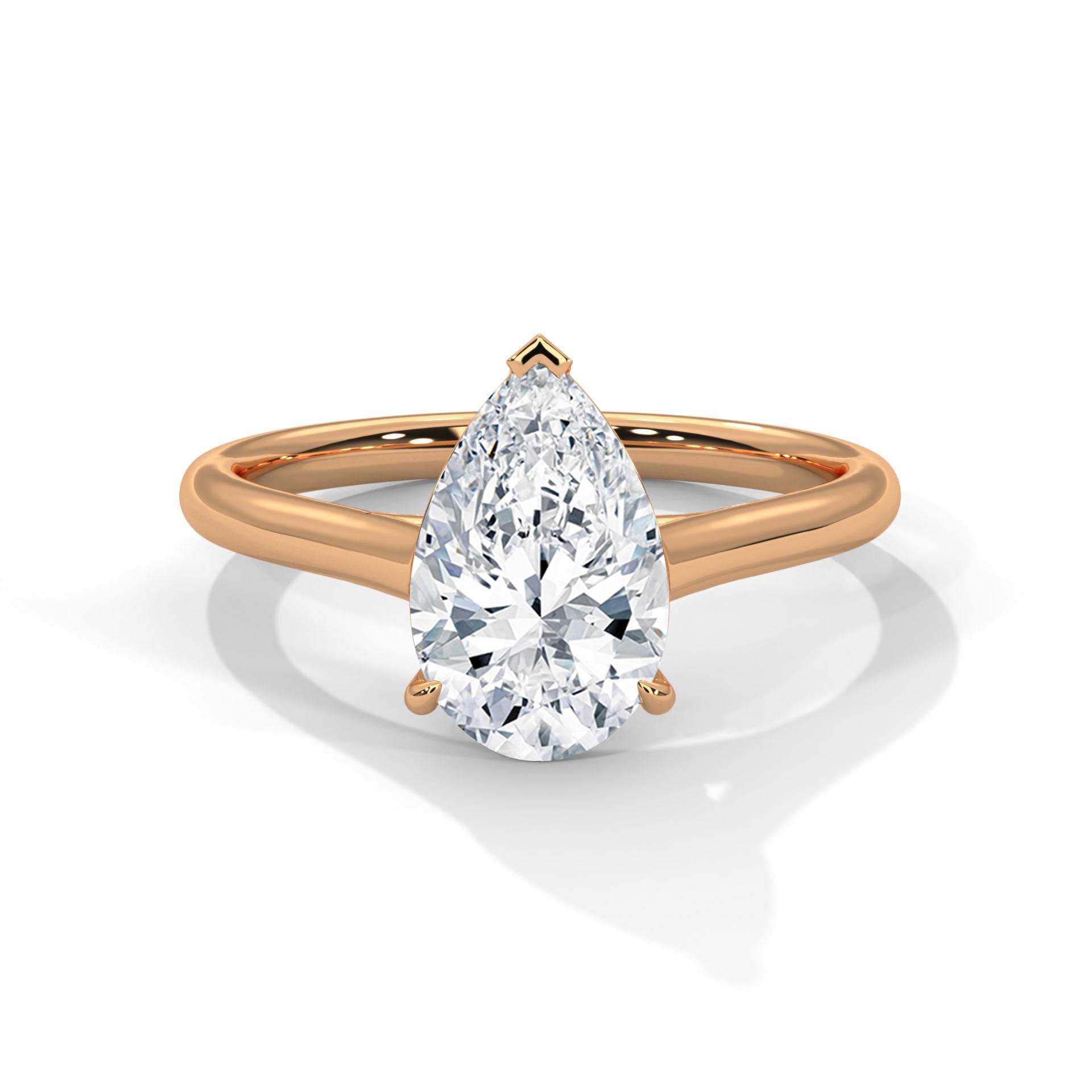 Pave 3ct Pear Lab-Grown Diamond Engagement Ring | E VS1