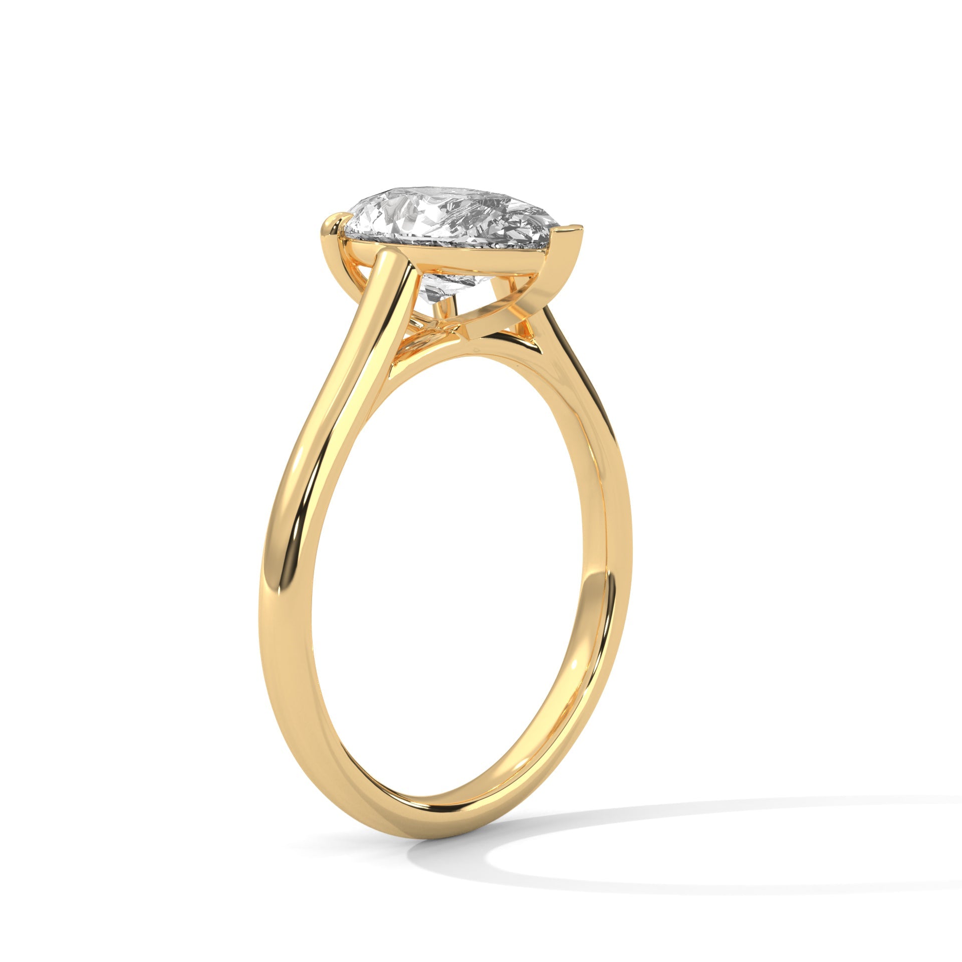 Pave 3ct Pear Lab-Grown Diamond Engagement Ring | E VS1