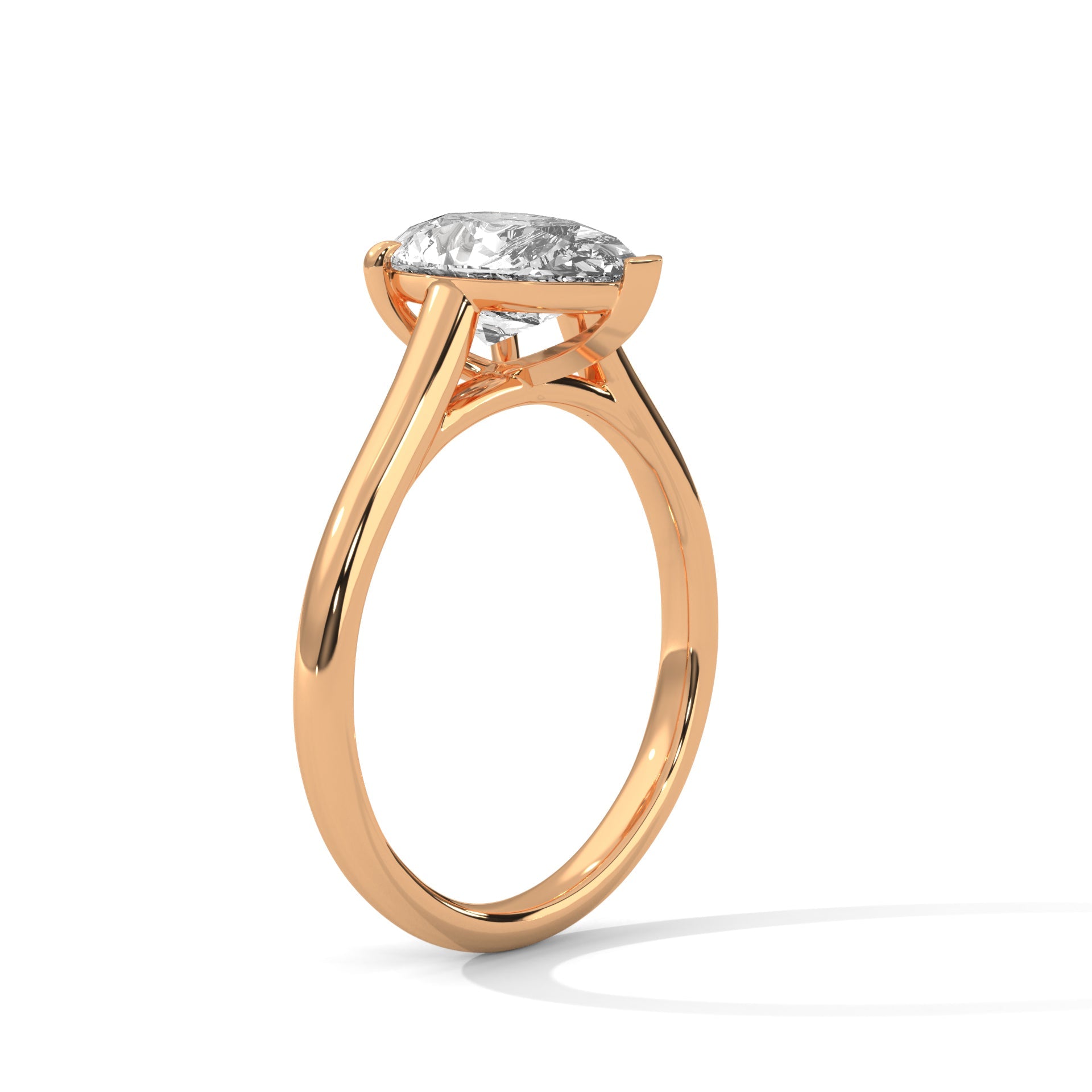 Pave 3ct Pear Lab-Grown Diamond Engagement Ring | E VS1
