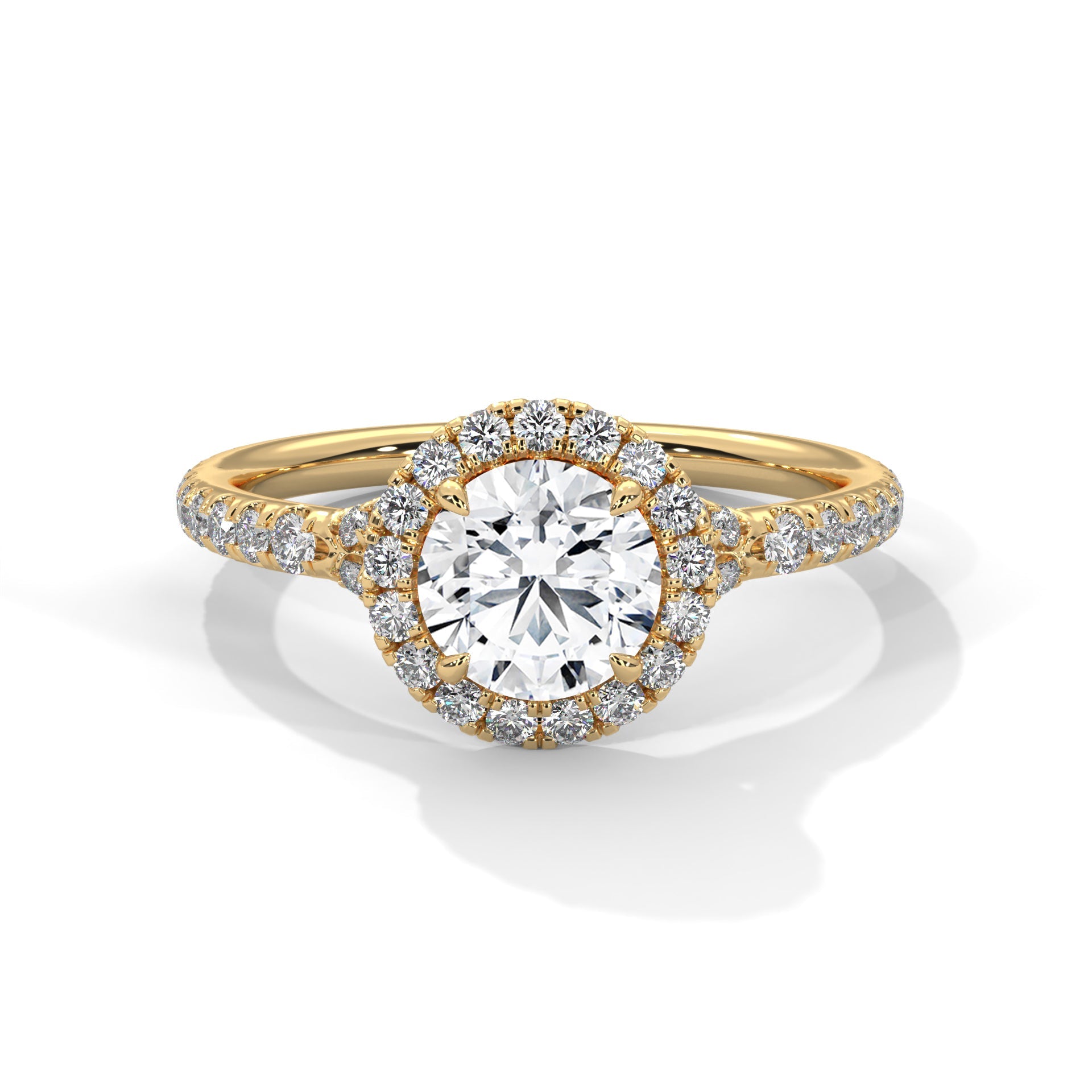 Radiant Bloom 2.0ct Round Lab Diamond Halo Engagement Ring | 2.44 CTW