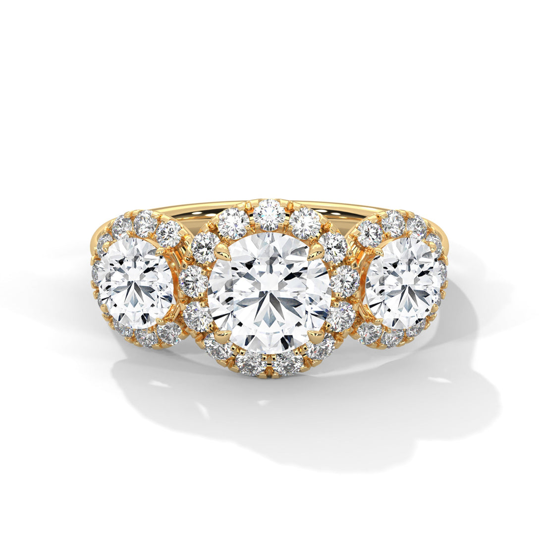 Trinity Radiance 3CT Round Lab-Grown Diamond Engagement Ring | 4.06 CTW