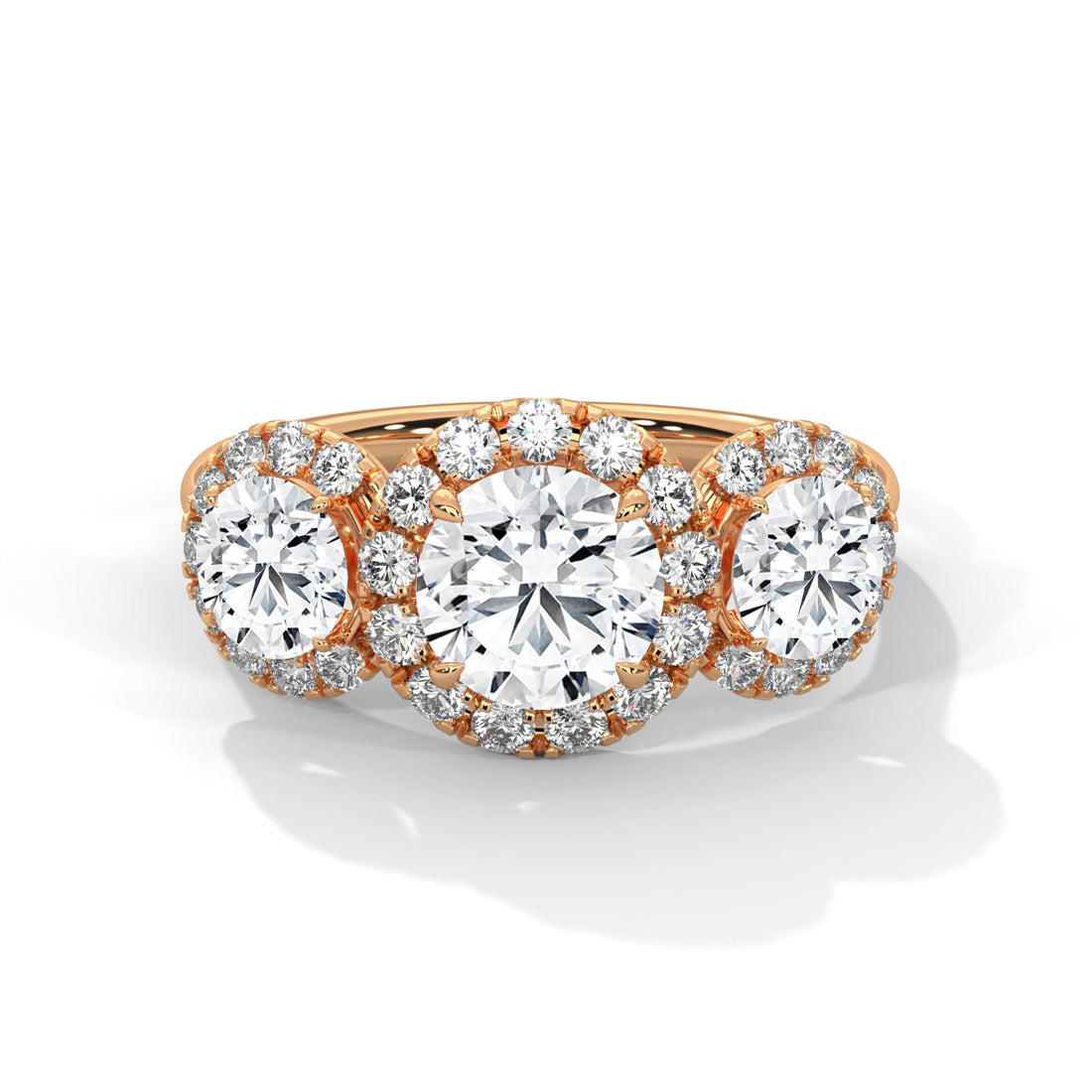 Trinity Radiance 3CT Round Lab-Grown Diamond Engagement Ring | 4.06 CTW