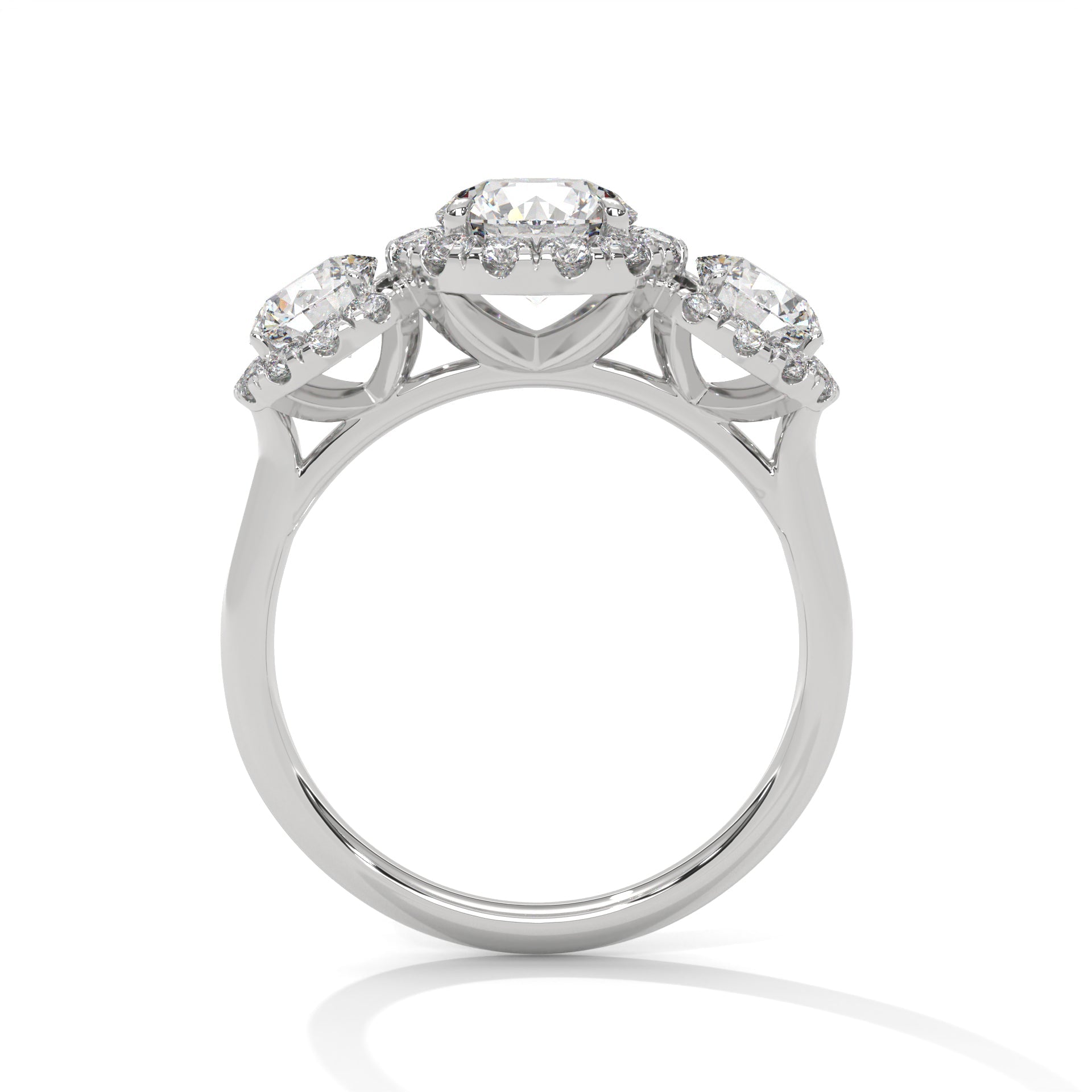 Trinity Radiance 3CT Round Lab-Grown Diamond Engagement Ring | 4.06 CTW