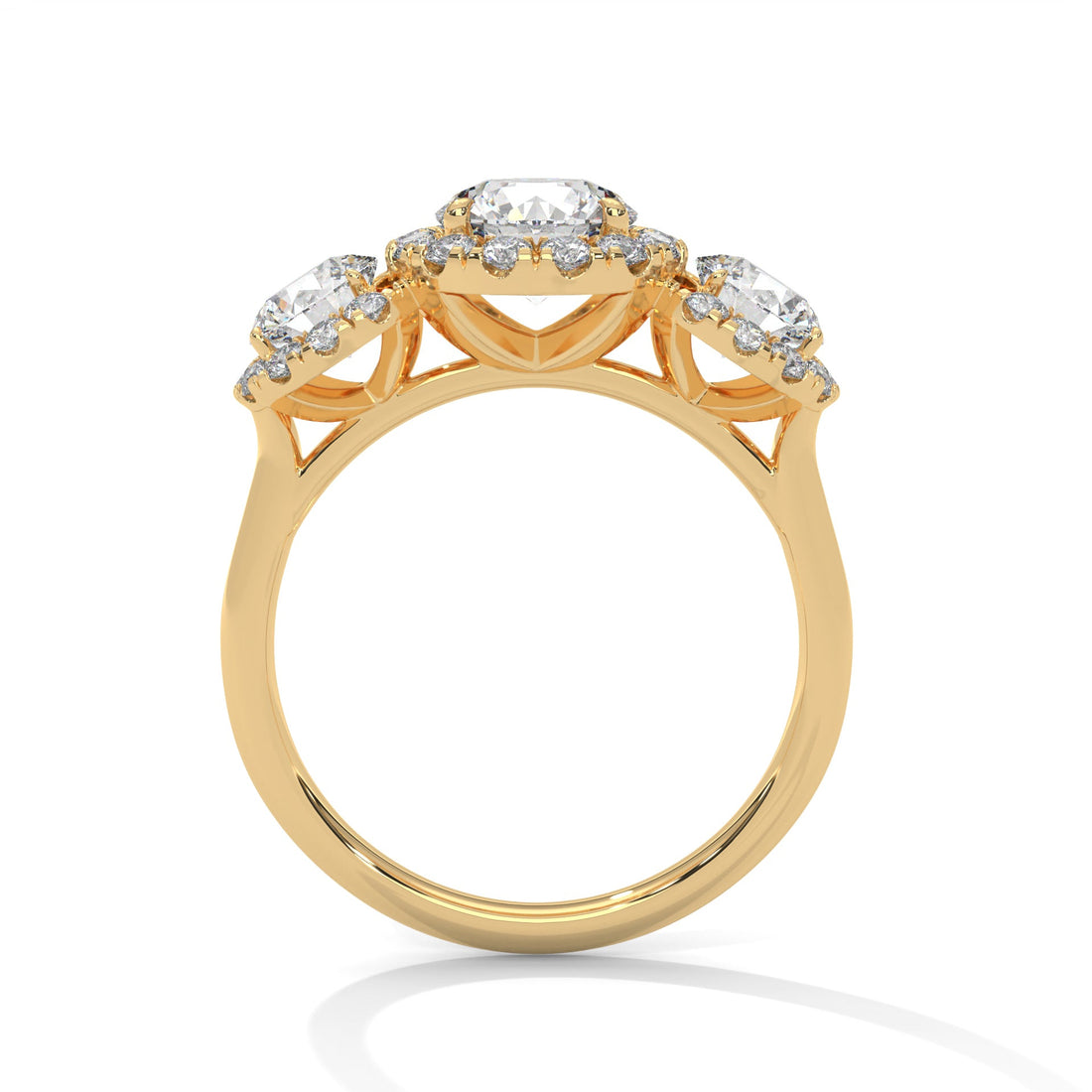 Trinity Radiance 3CT Round Lab-Grown Diamond Engagement Ring | 4.06 CTW