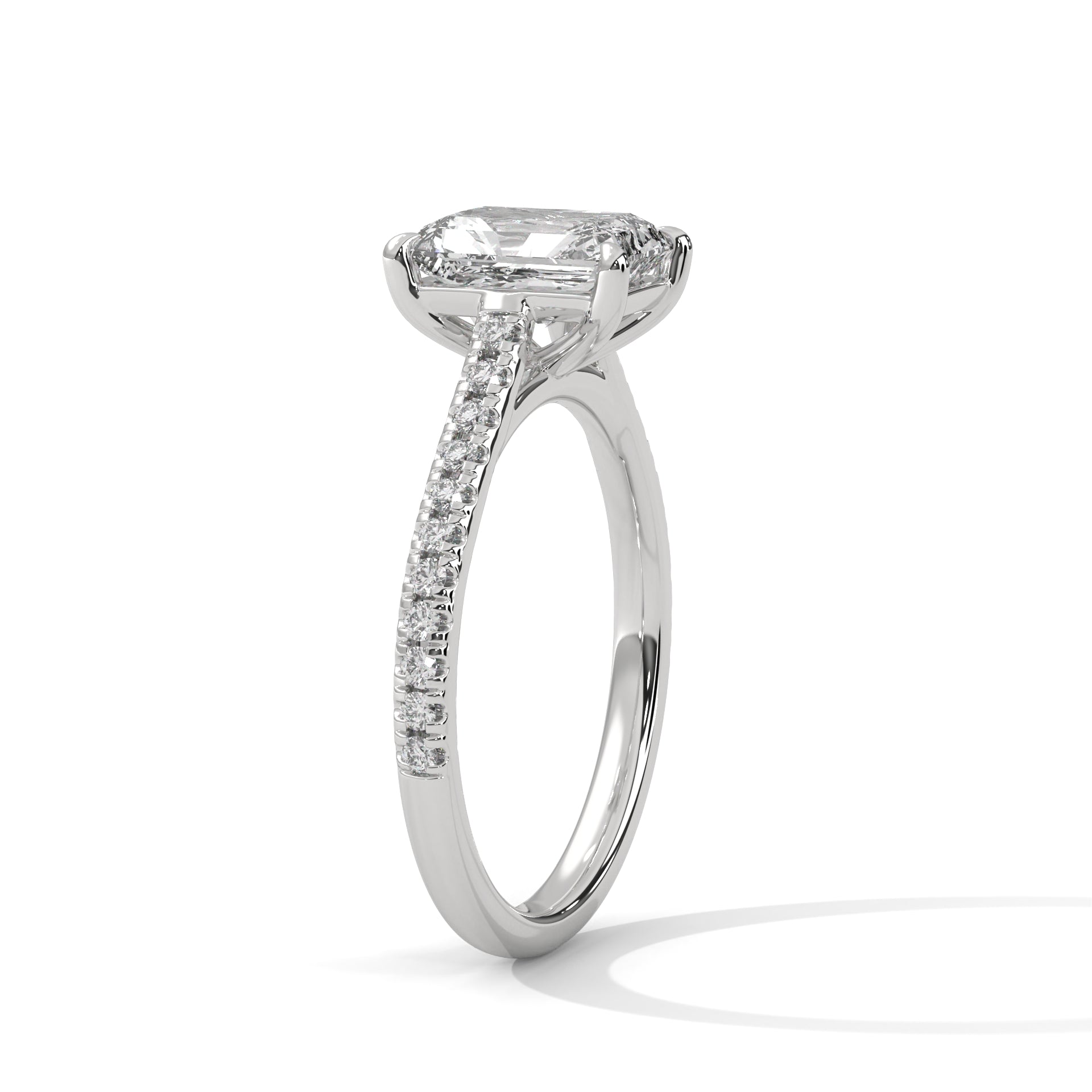 Graceful Lumina 1.5CT Emerald Lab-Grown Diamond Engagement Ring | 1.72 CTW