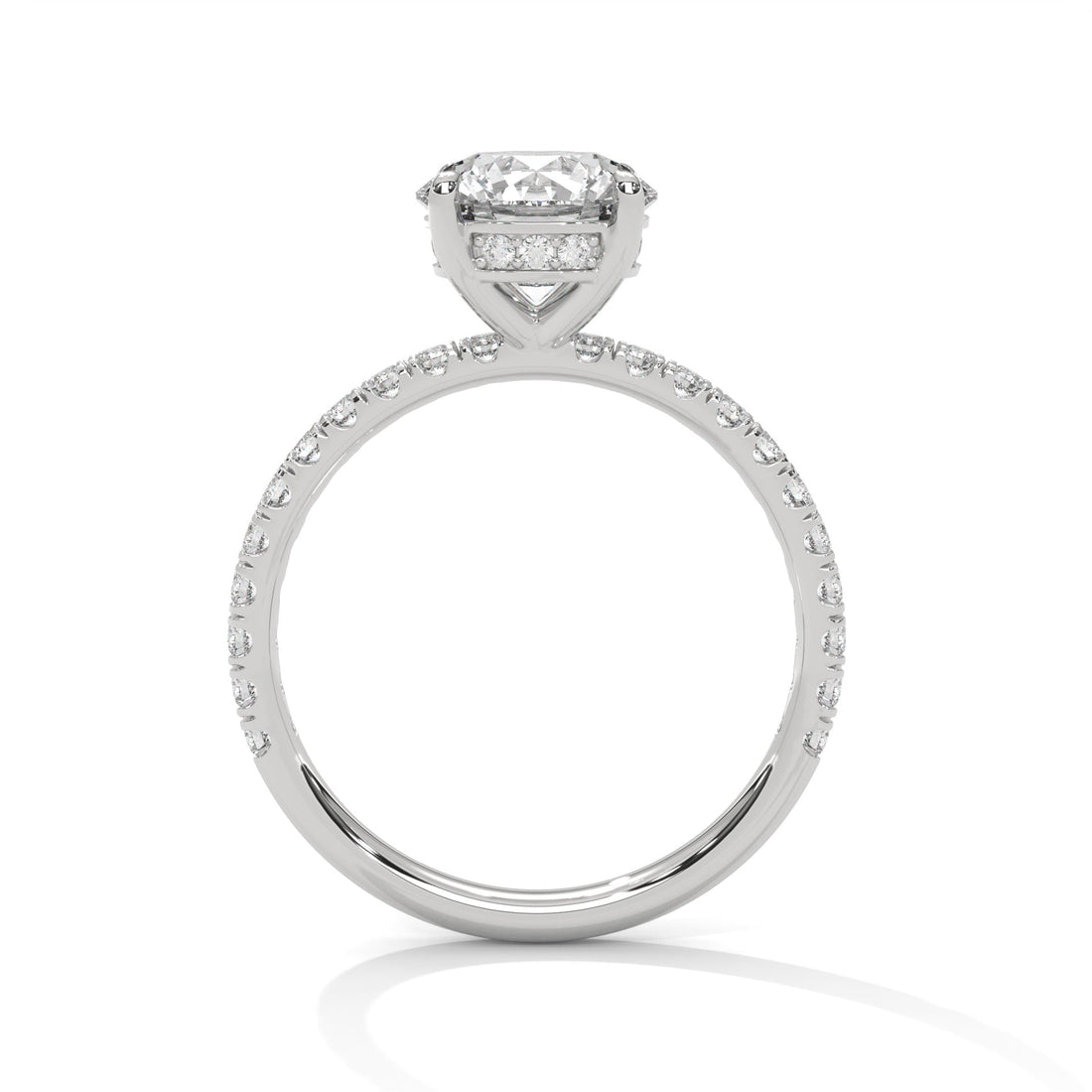 Odessa 1ct Round Lab-Grown Diamond Pave Engagement Ring | 1.47 CTW