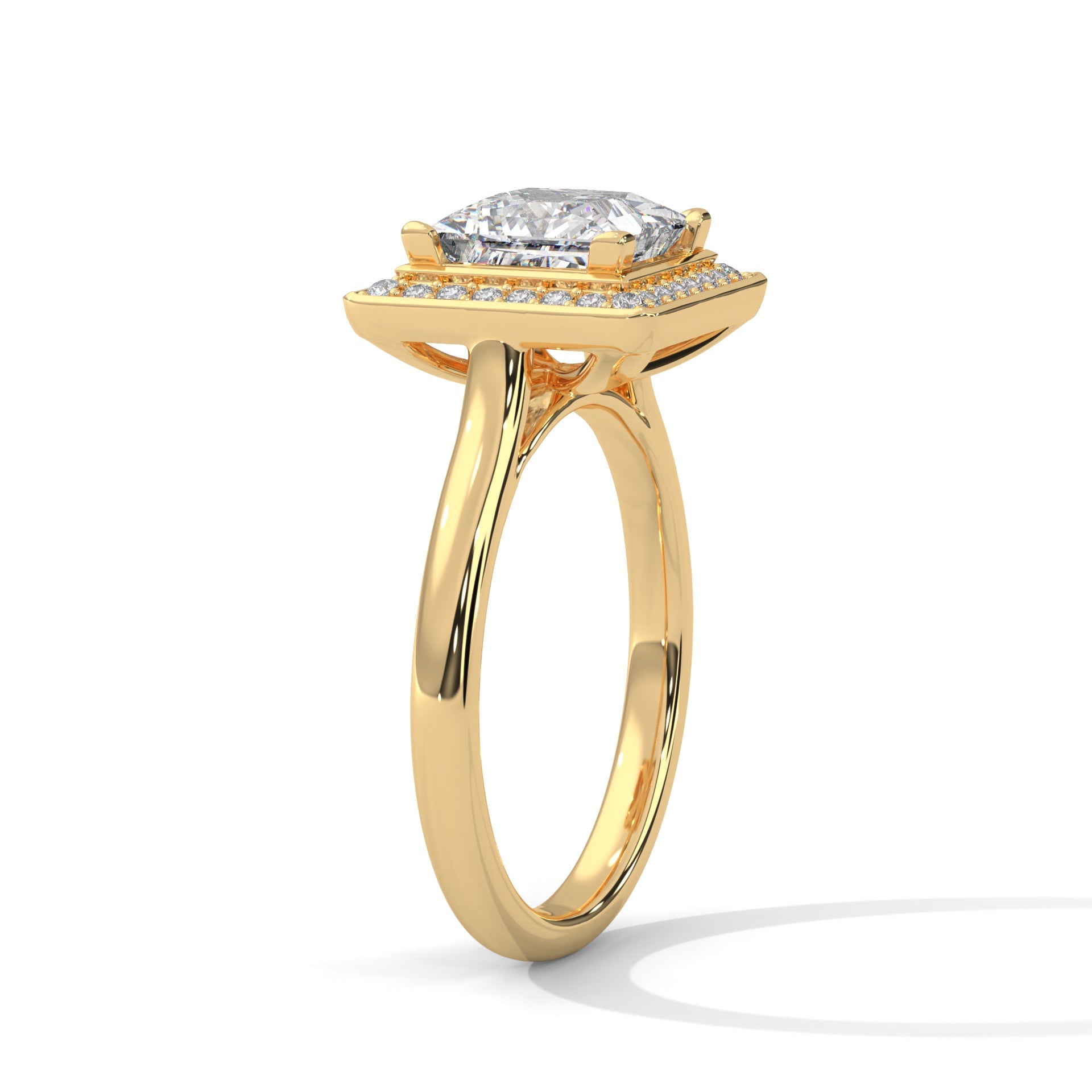 Majestic 2.18 CTW Princess Cut Diamond Halo Ring | E VS1