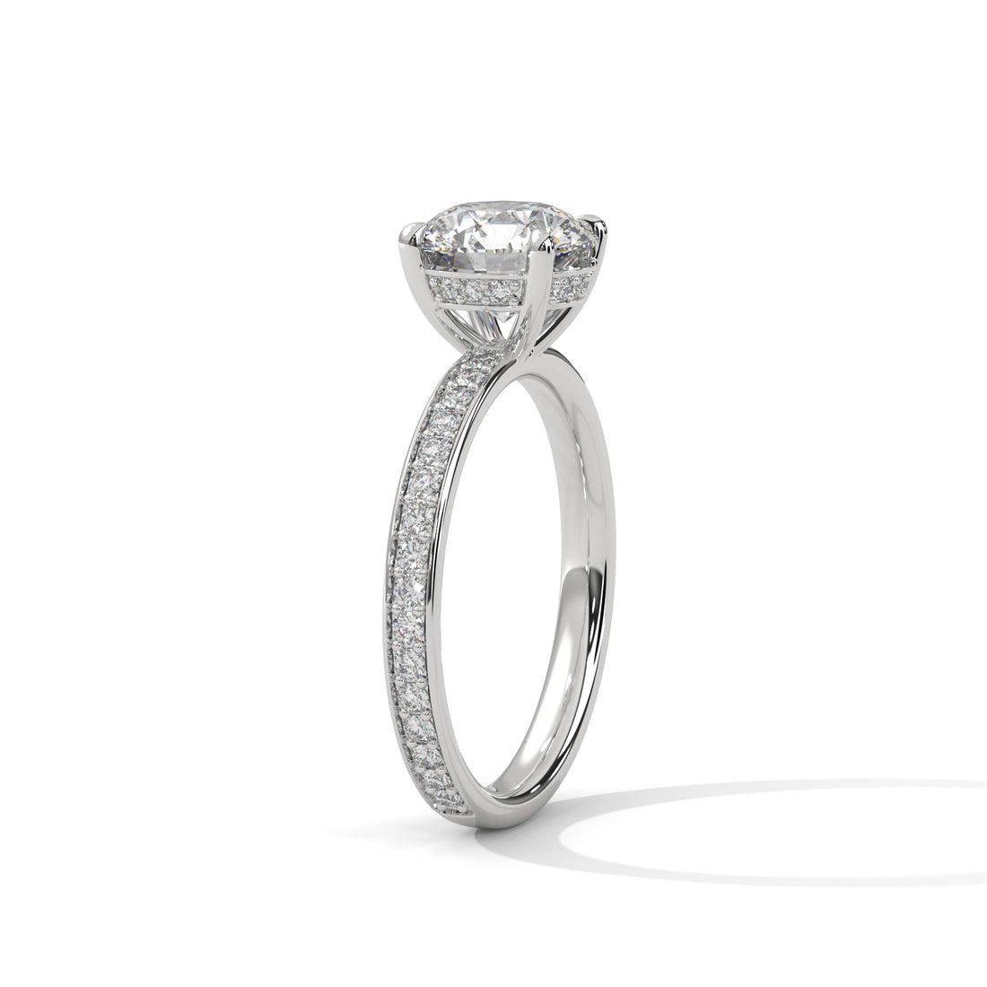 Radiance 2.46 CTW Round-Cut Diamond Pavé Engagement Ring | F-VS1