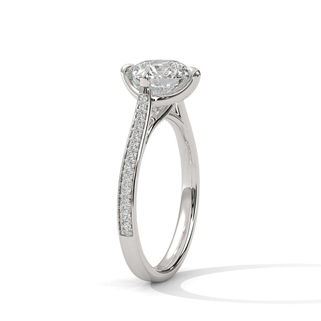 Graceful Spark 1.5 CT Round-Cut Lab Grown Diamond Pave Ring | 1.68 CTW
