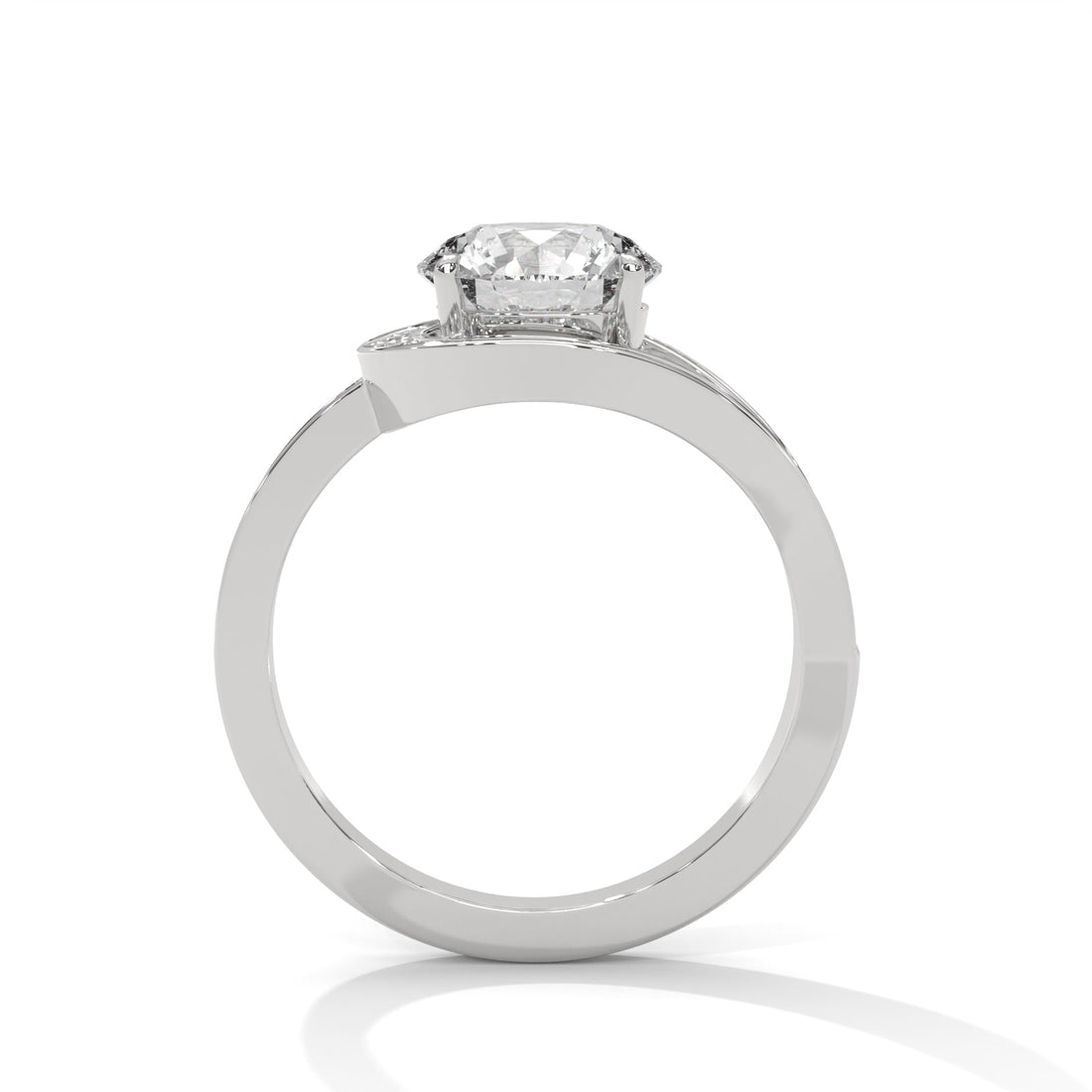 Elegant Swirl 1ct Round Lab-Grown Diamond Engagement Ring | 1.72 CTW