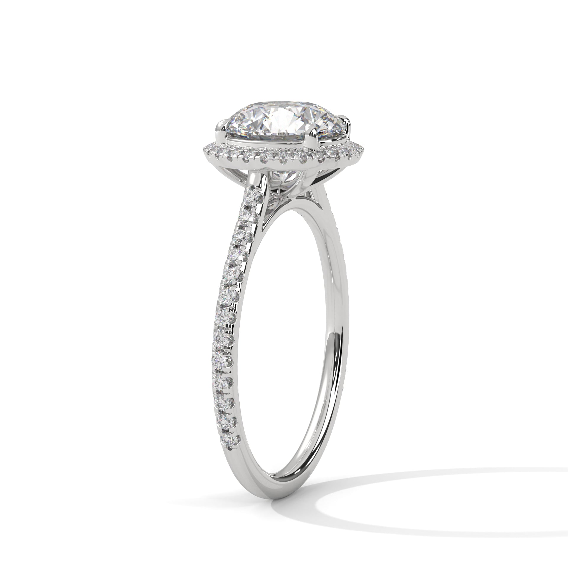 Luminous Halo 2.34 CTW Round-Cut Diamond Engagement Ring | E VVS1