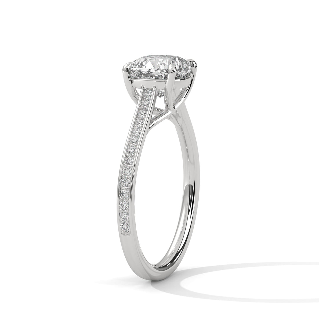 Xalora Bliss 1.5 CT Cushion-Cut Lab Grown Diamond Pave Ring | 1.62 CTW