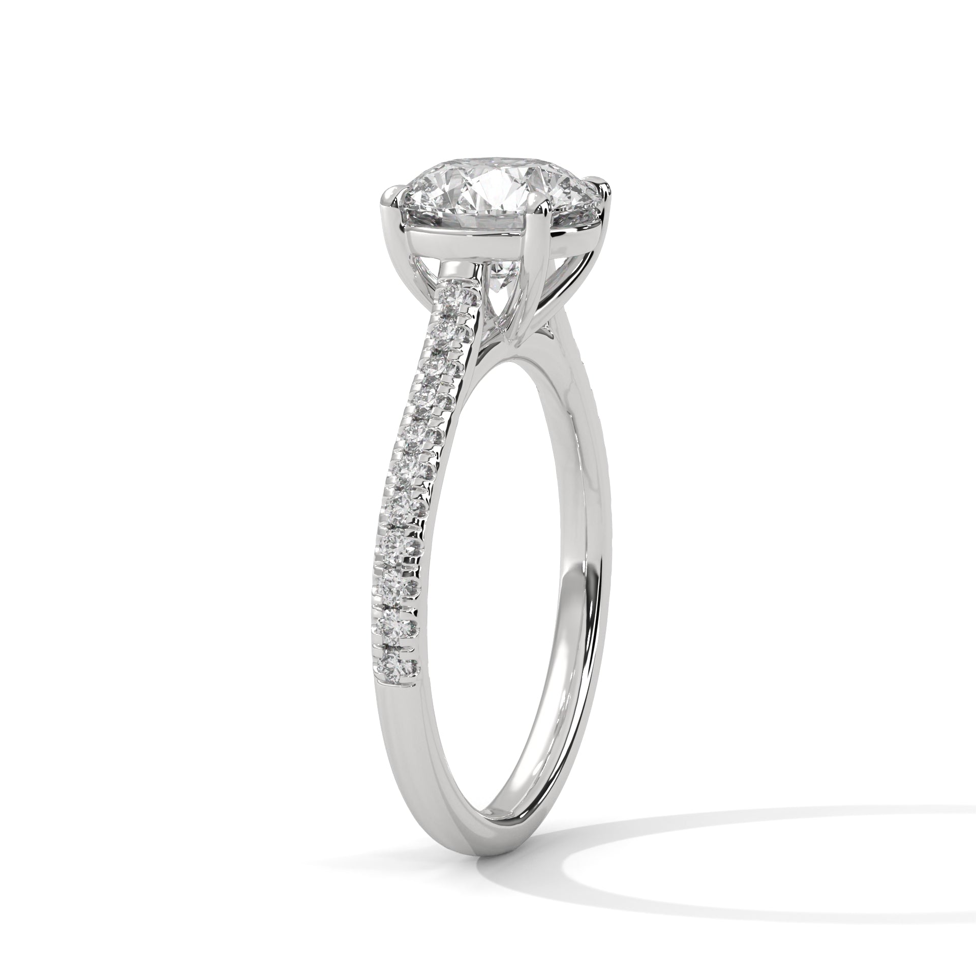 Radiant Harmony 1.5 CT Round-Cut Lab Grown Diamond Pave Ring | 1.72 CTW