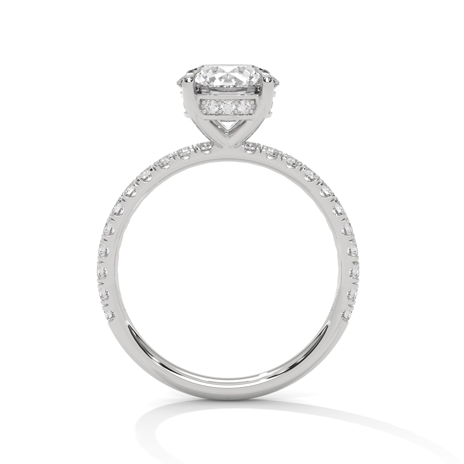 Juliette 1.5ct Round Lab-Grown Diamond Pave Engagement Ring | 1.97 CTW
