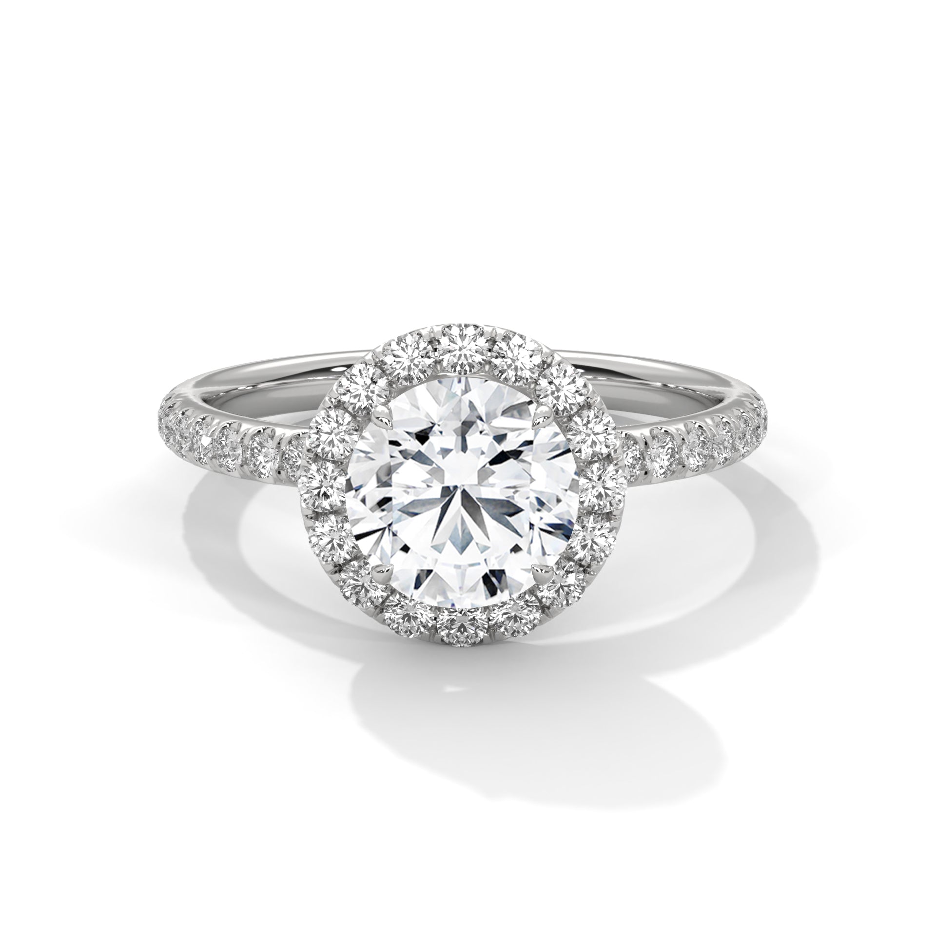 Radiant Blossom 1.5CT Round Lab-Grown Diamond Engagement Ring | 1.97 CTW
