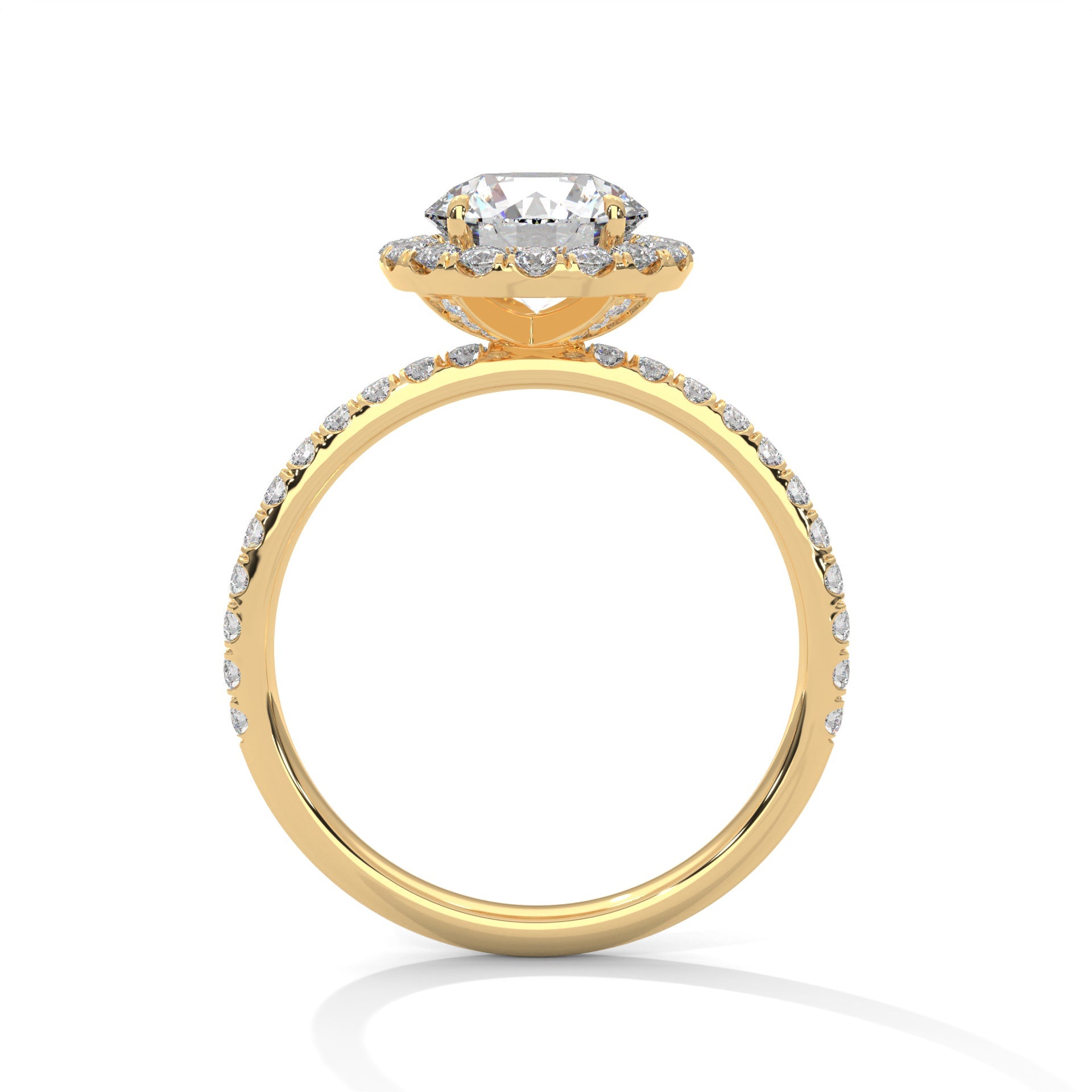 Radiant Blossom 1.5CT Round Lab-Grown Diamond Engagement Ring | 1.97 CTW