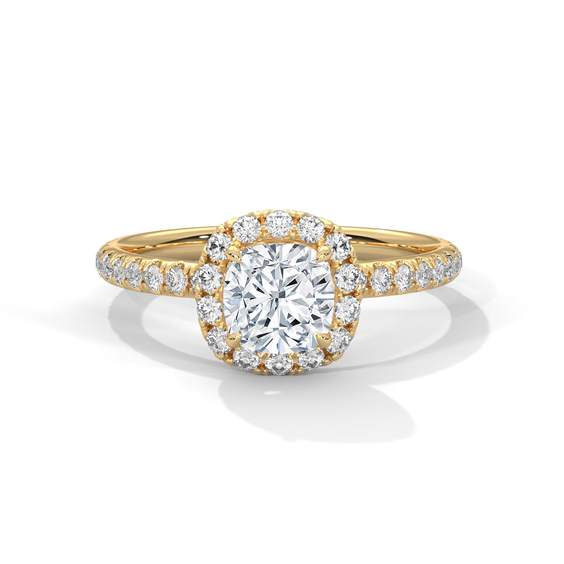 Regalia 2.41 CTW Cushion Cut Diamond Halo Engagement Ring | E-VS