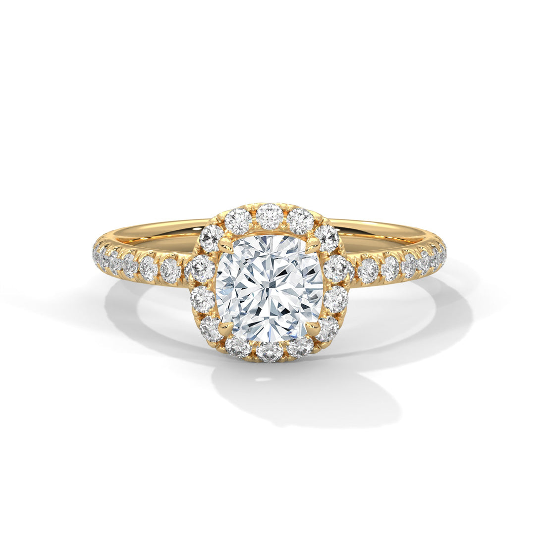 Regalia 2.41 CTW Cushion Cut Diamond Halo Engagement Ring | E-VS