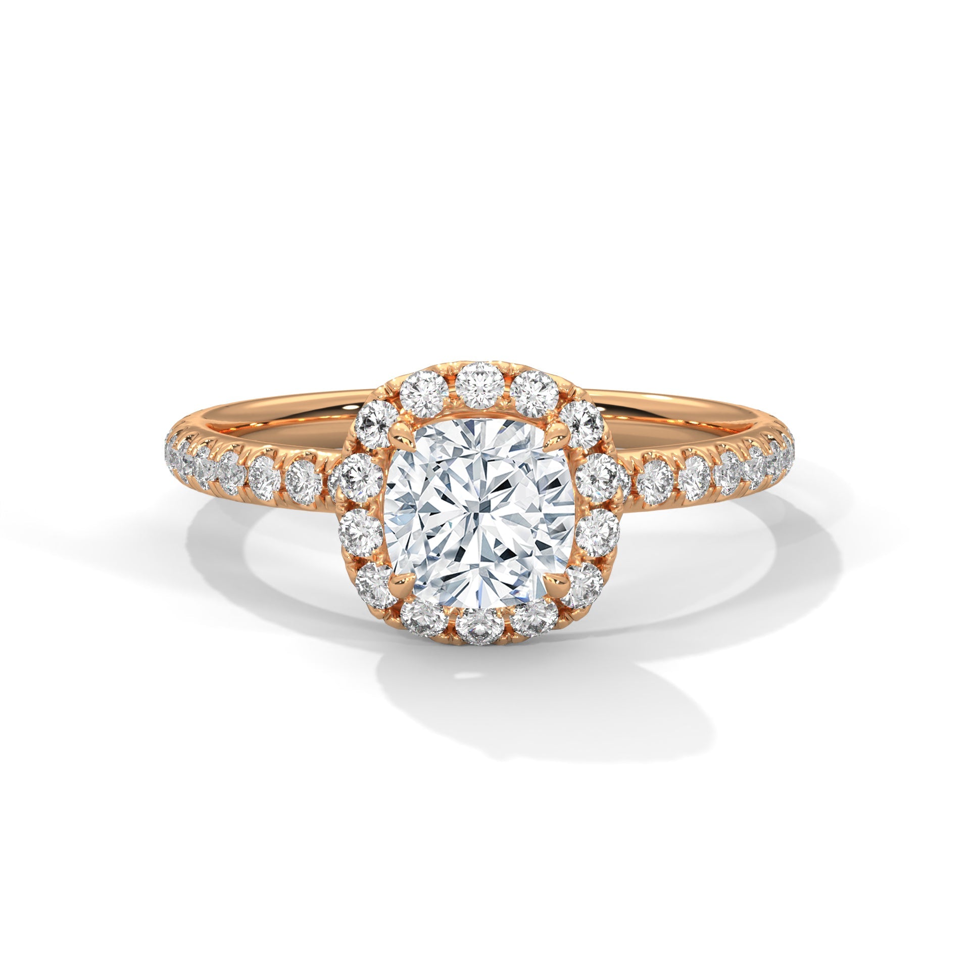 Regalia 2.41 CTW Cushion Cut Diamond Halo Engagement Ring | E-VS
