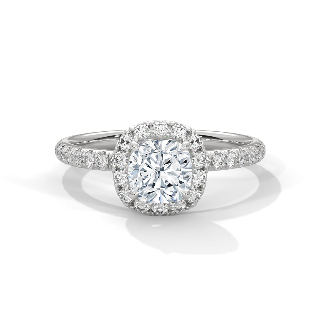 Regalia 2.41 CTW Cushion Cut Diamond Halo Engagement Ring | E-VS