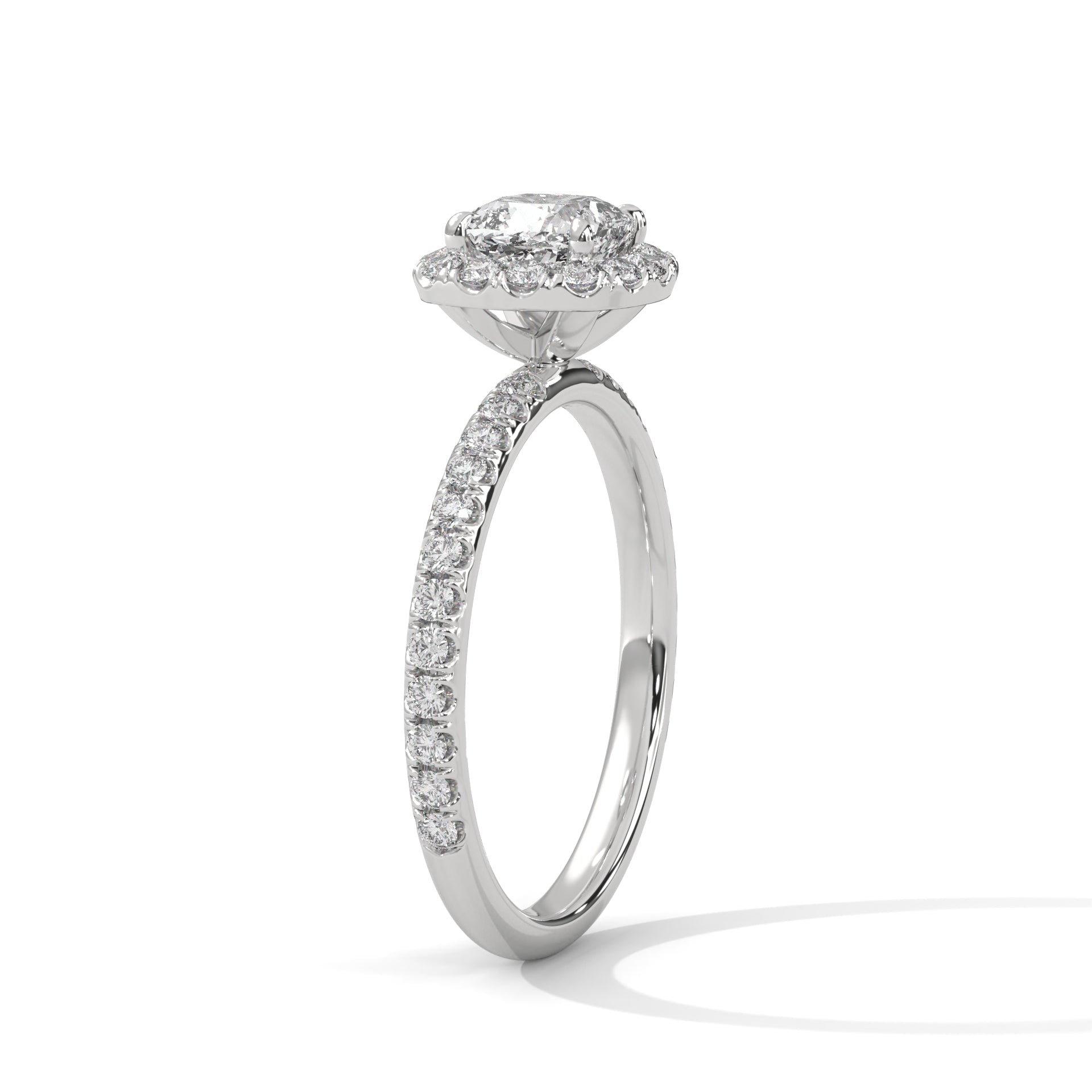 Regalia 2.41 CTW Cushion Cut Diamond Halo Engagement Ring | E-VS