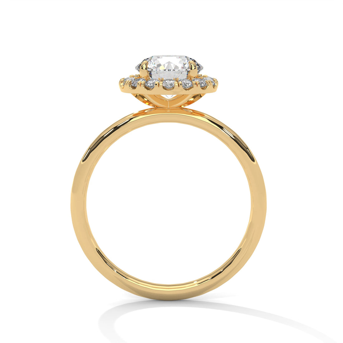 Halo Gold Ring with Lab-Created Diamond Round Shape |2 CTW F VS