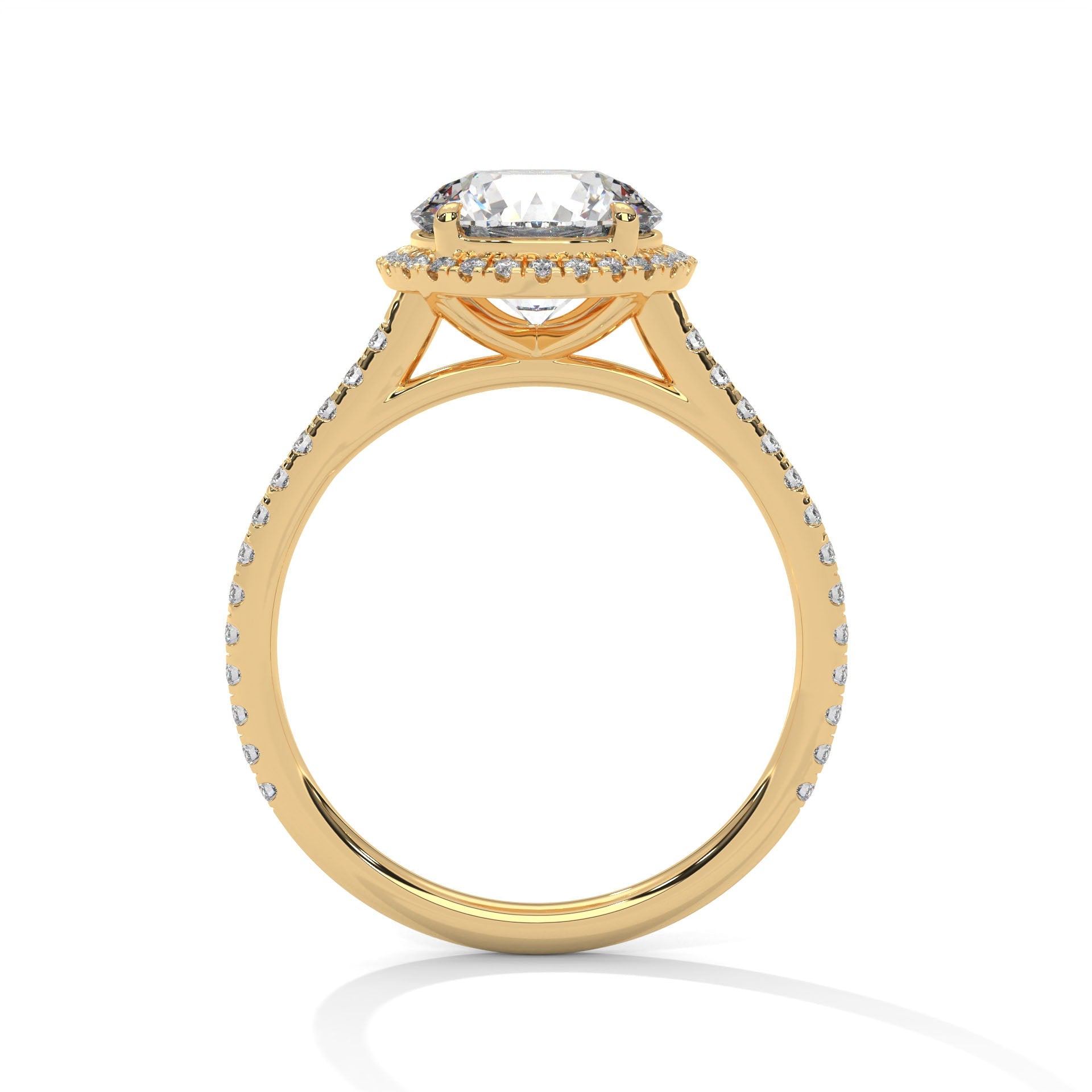 Luminous Halo 2.34 CTW Round-Cut Diamond Engagement Ring | E VVS1
