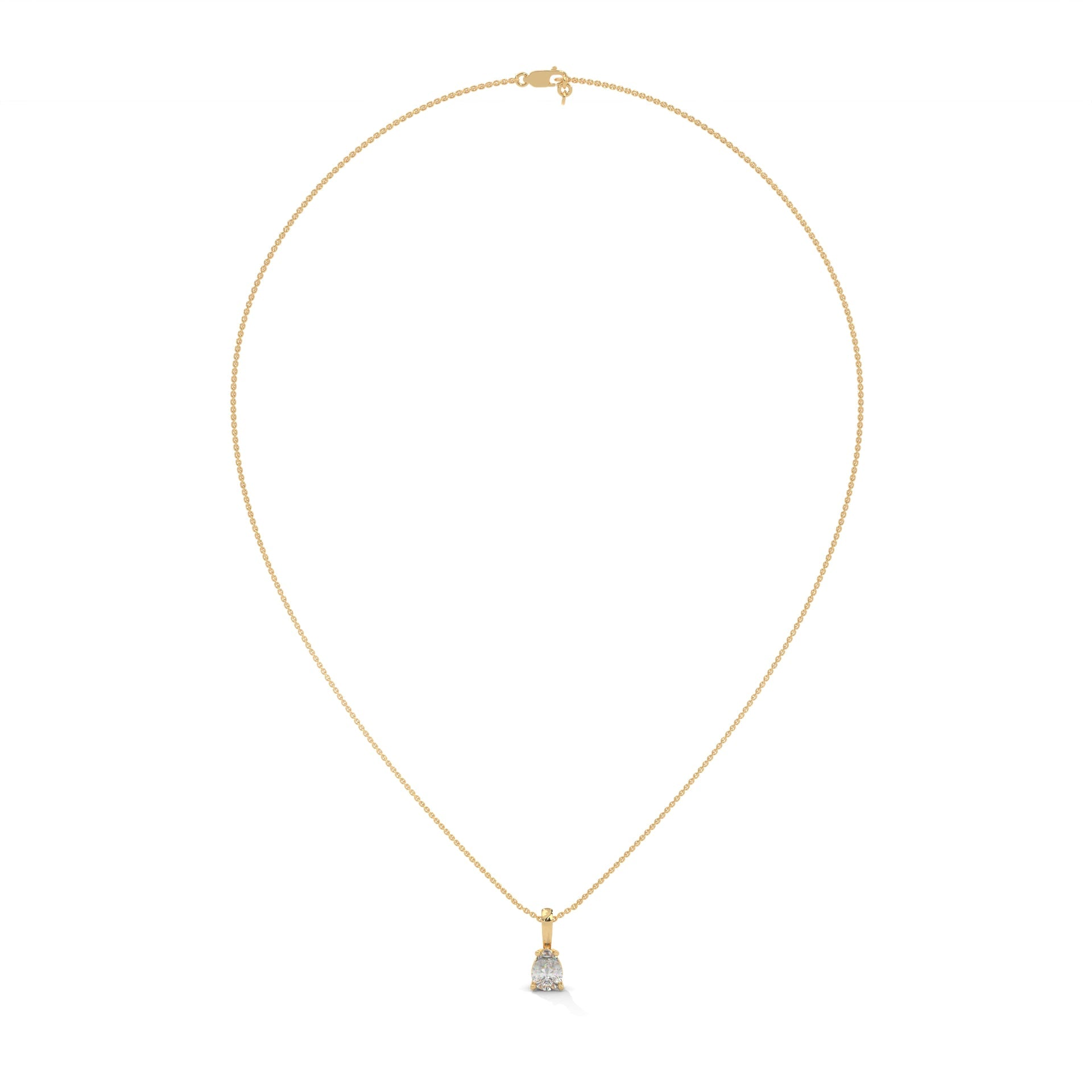 Elysian Drop Pear-Cut Diamond Pendant Necklace 0.75ct | 14K Gold |16”&18” Chain