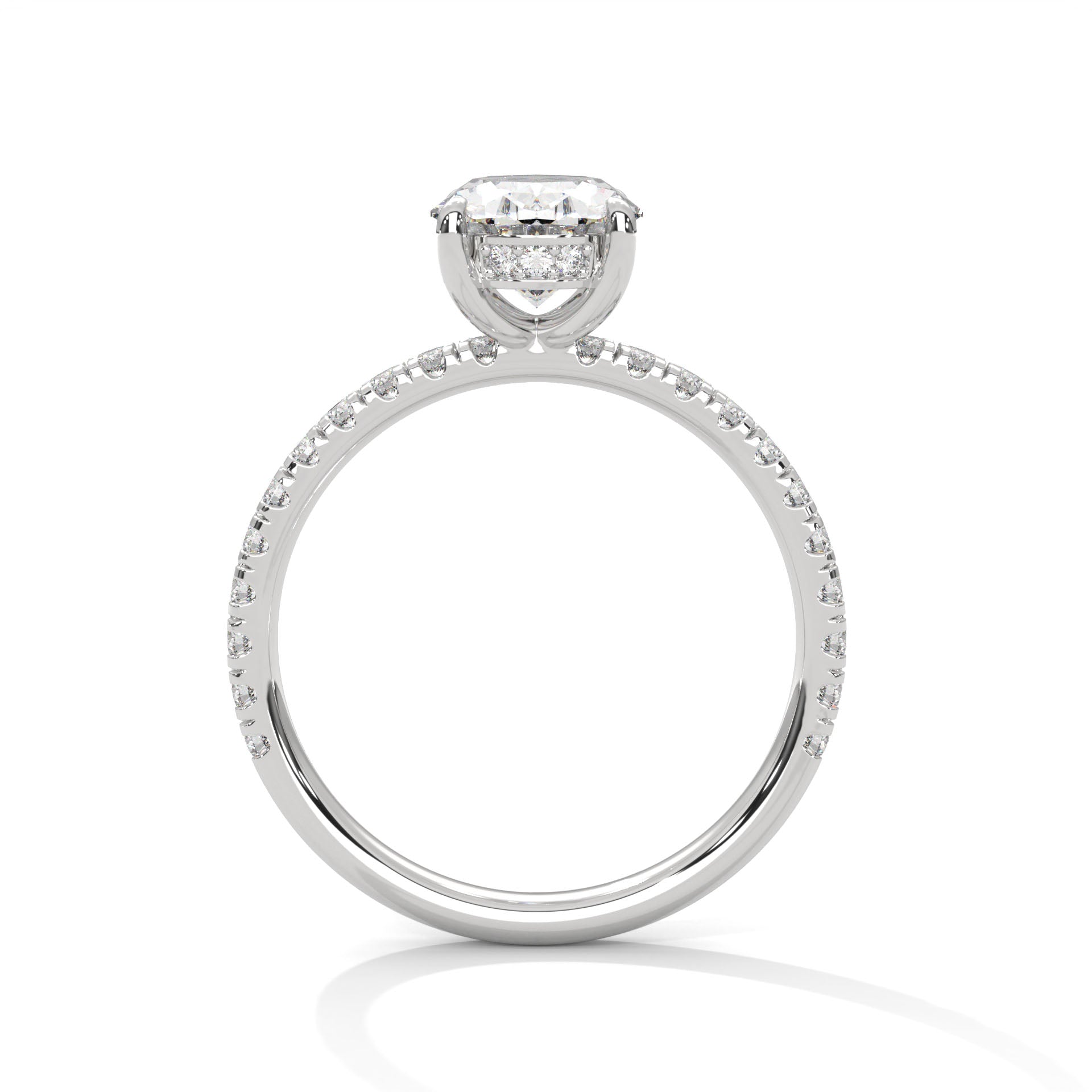 Pave 2.46 ctw Oval cut Lab-Grown Diamond Engagement Ring | F-VS1