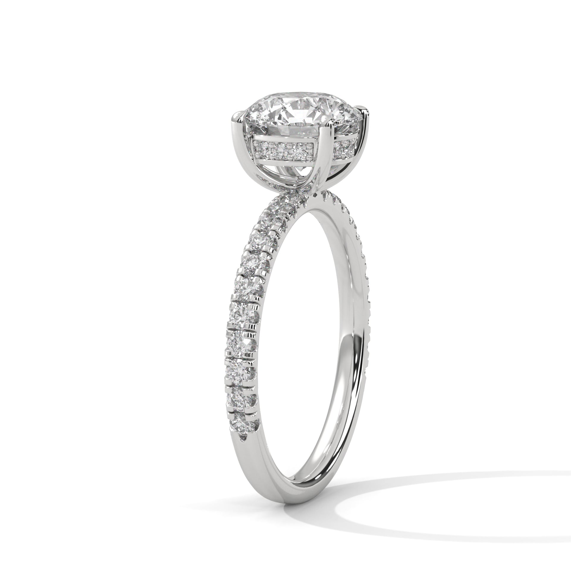 Odessa 1ct Round Lab-Grown Diamond Pave Engagement Ring | 1.47 CTW