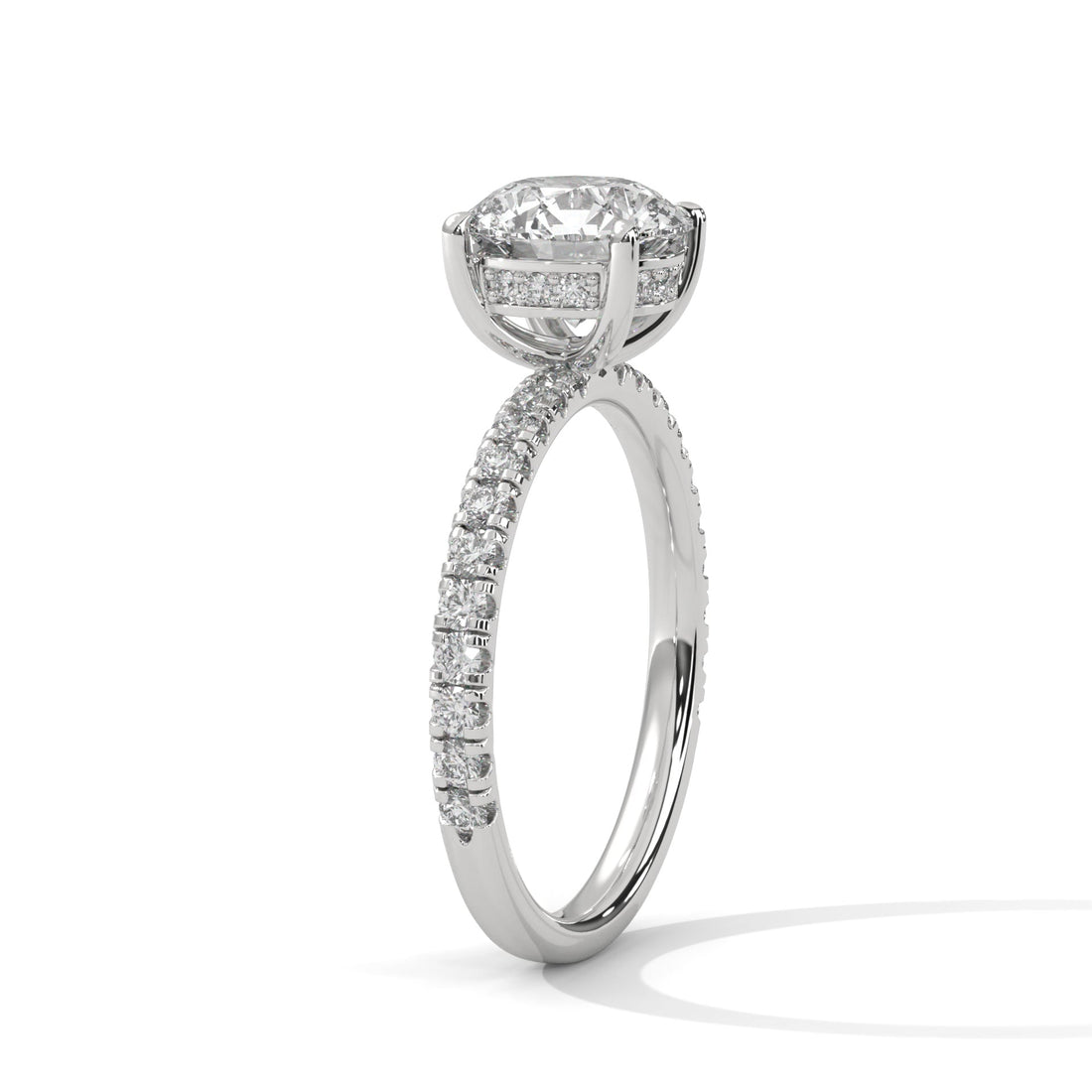 Odessa 1ct Round Lab-Grown Diamond Pave Engagement Ring | 1.47 CTW