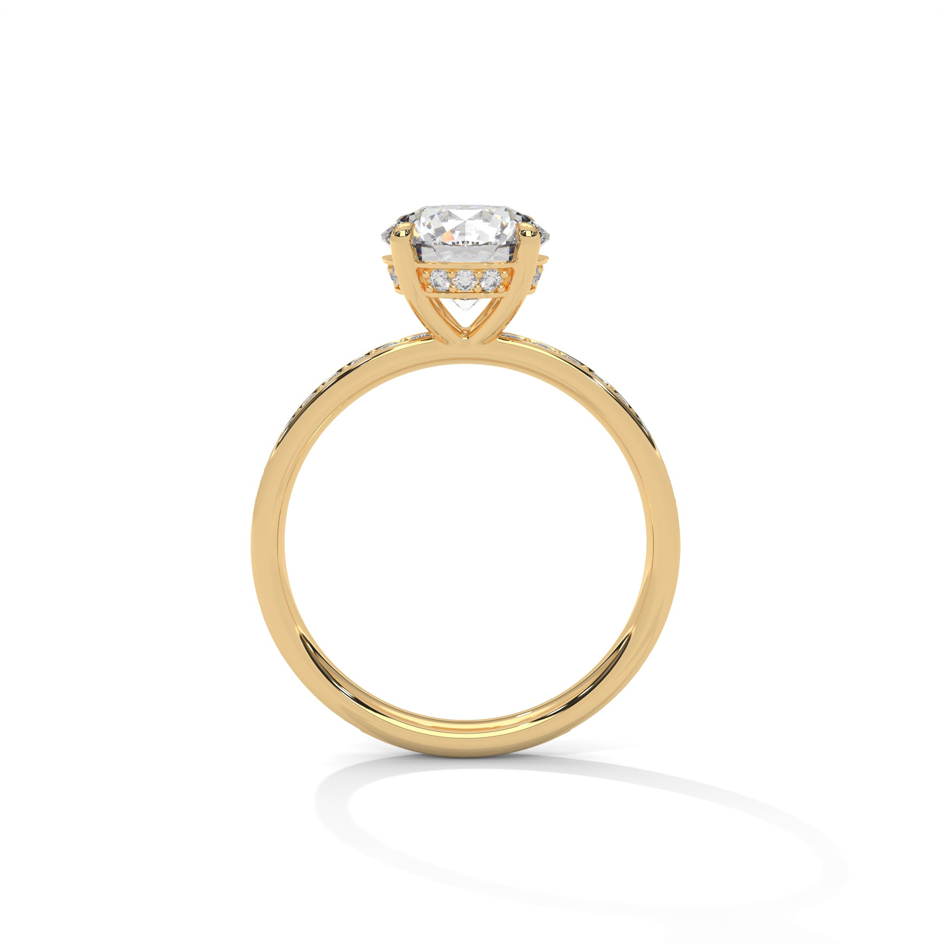 Radiance 2.46 CTW Round-Cut Diamond Pavé Engagement Ring | F-VS1