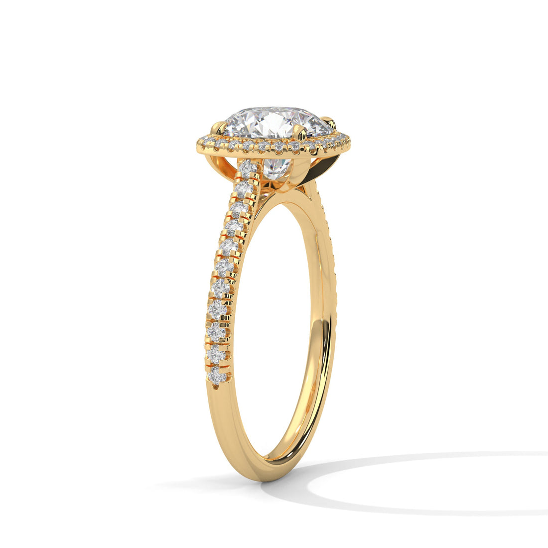 Radiance Halo 2.36 CTW Cushion-Cut Diamond Engagement Ring | F-VS1