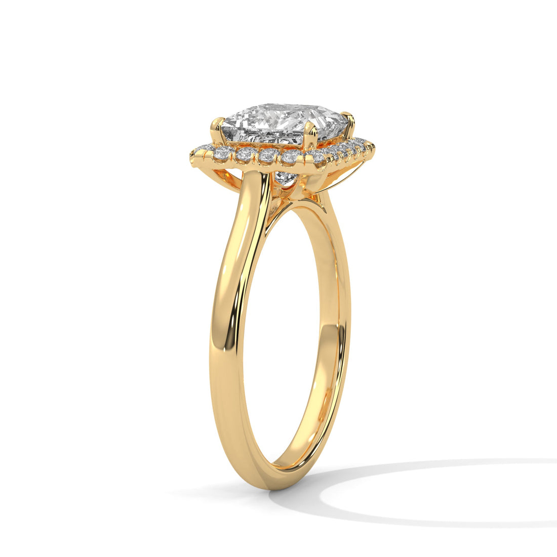 3 CT Halo Radiance Princess-Cut Lab Grown Diamond Ring | 3.20 CTW