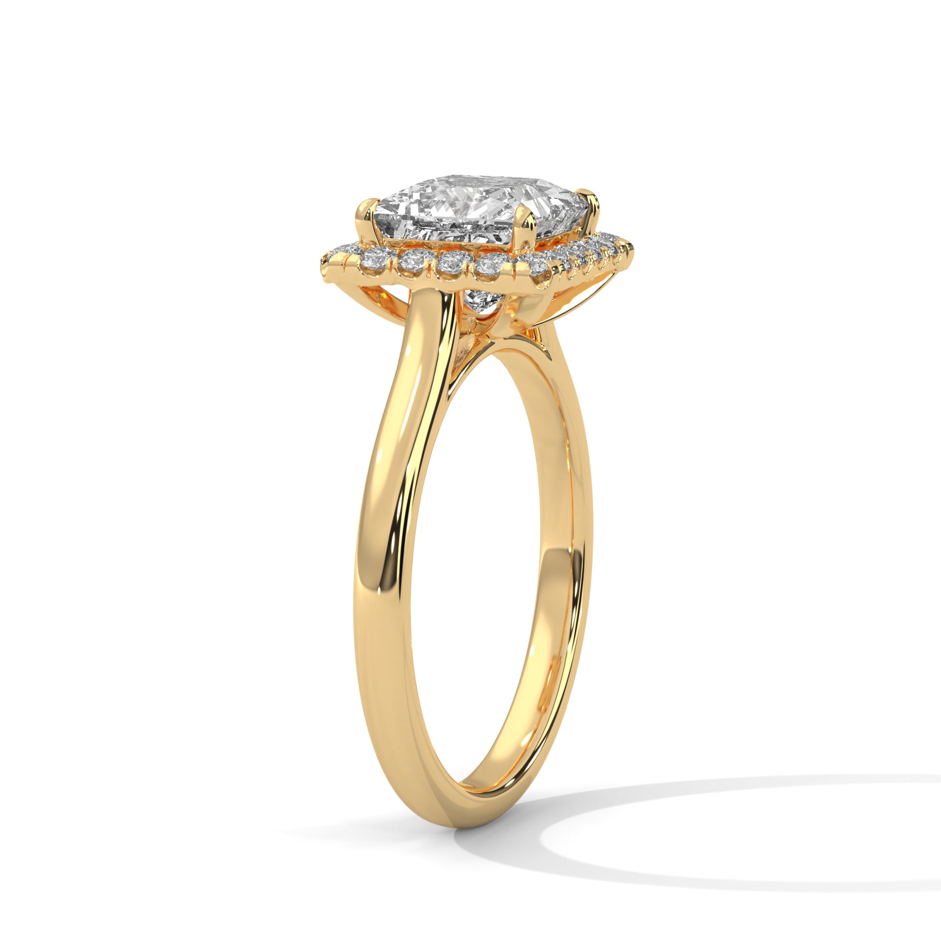 Stunning Princess-Cut Engagement Halo Ring with 2ct Lab-Grown Diamond (F VS)