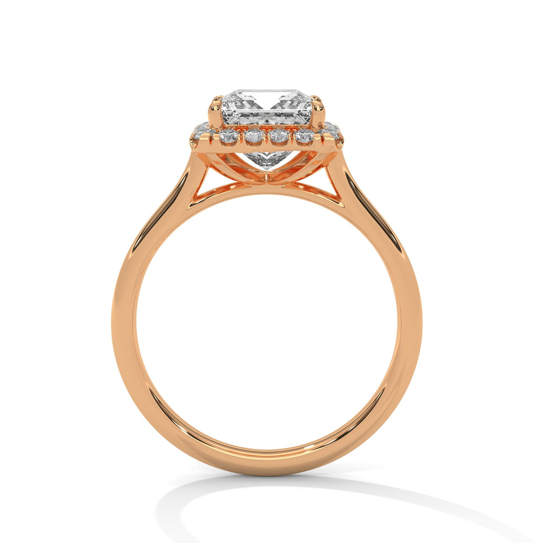 Stunning Princess-Cut Engagement Halo Ring with 2ct Lab-Grown Diamond (F VS)