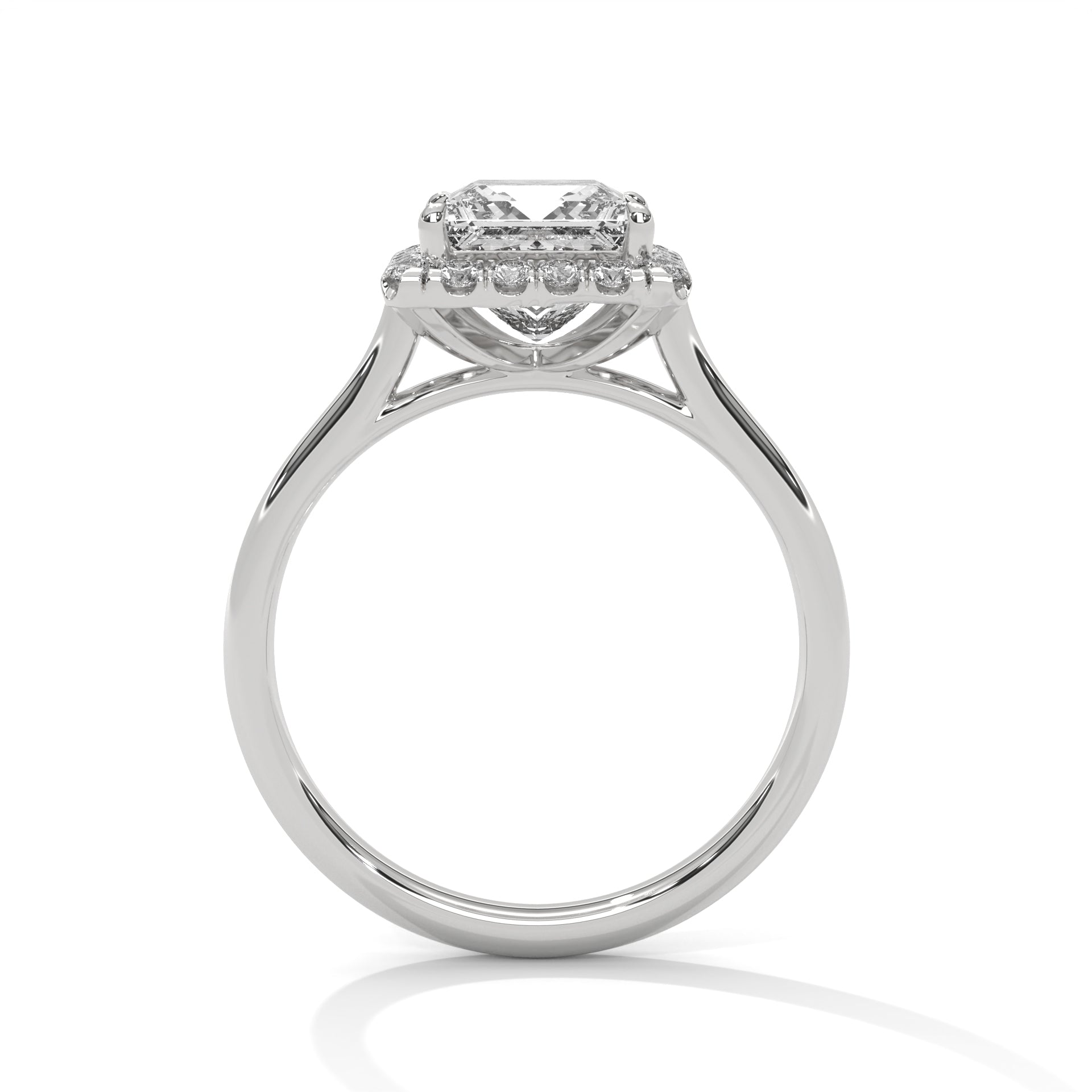 Stunning Princess-Cut Engagement Halo Ring with 2ct Lab-Grown Diamond (F VS)