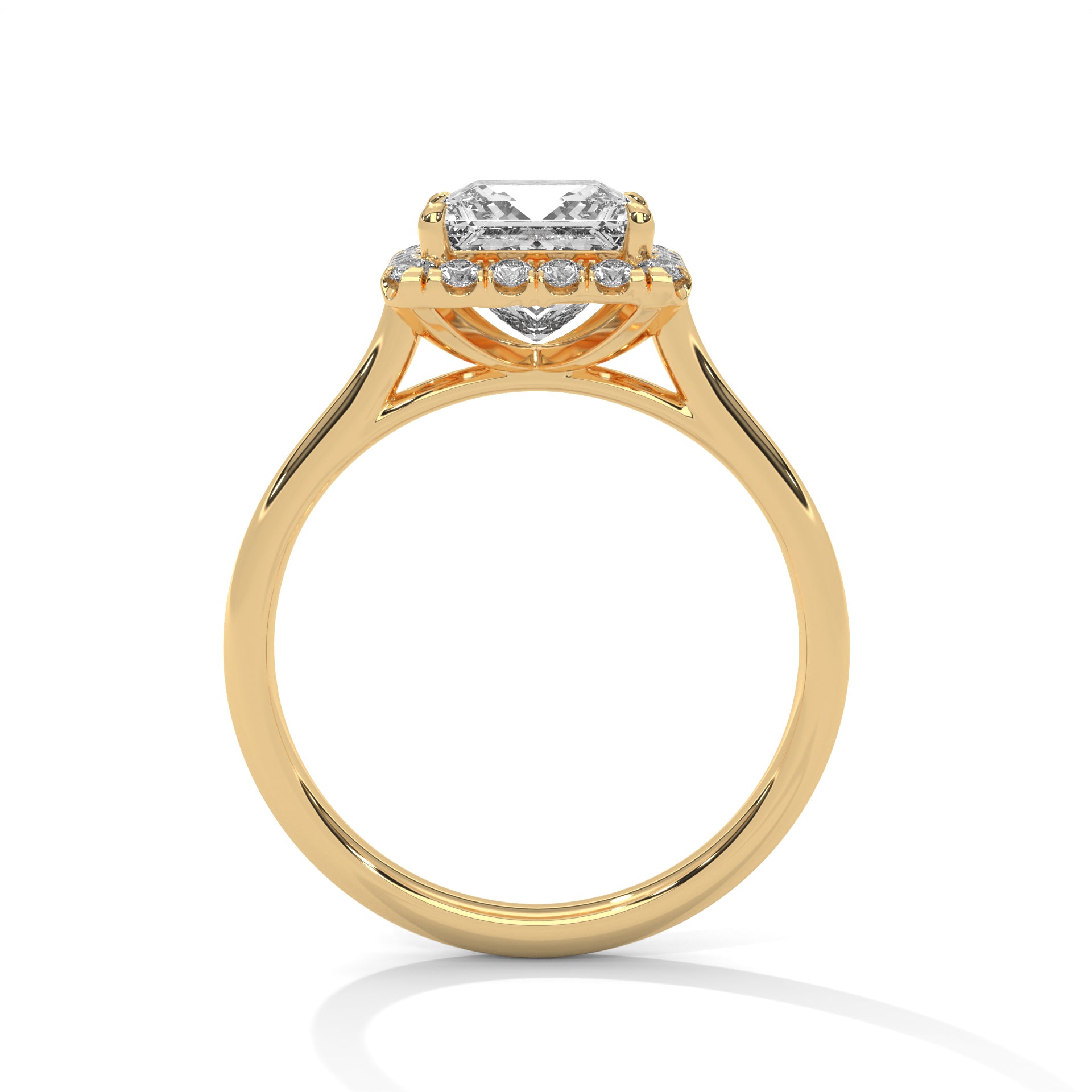 3 CT Halo Radiance Princess-Cut Lab Grown Diamond Ring | 3.20 CTW