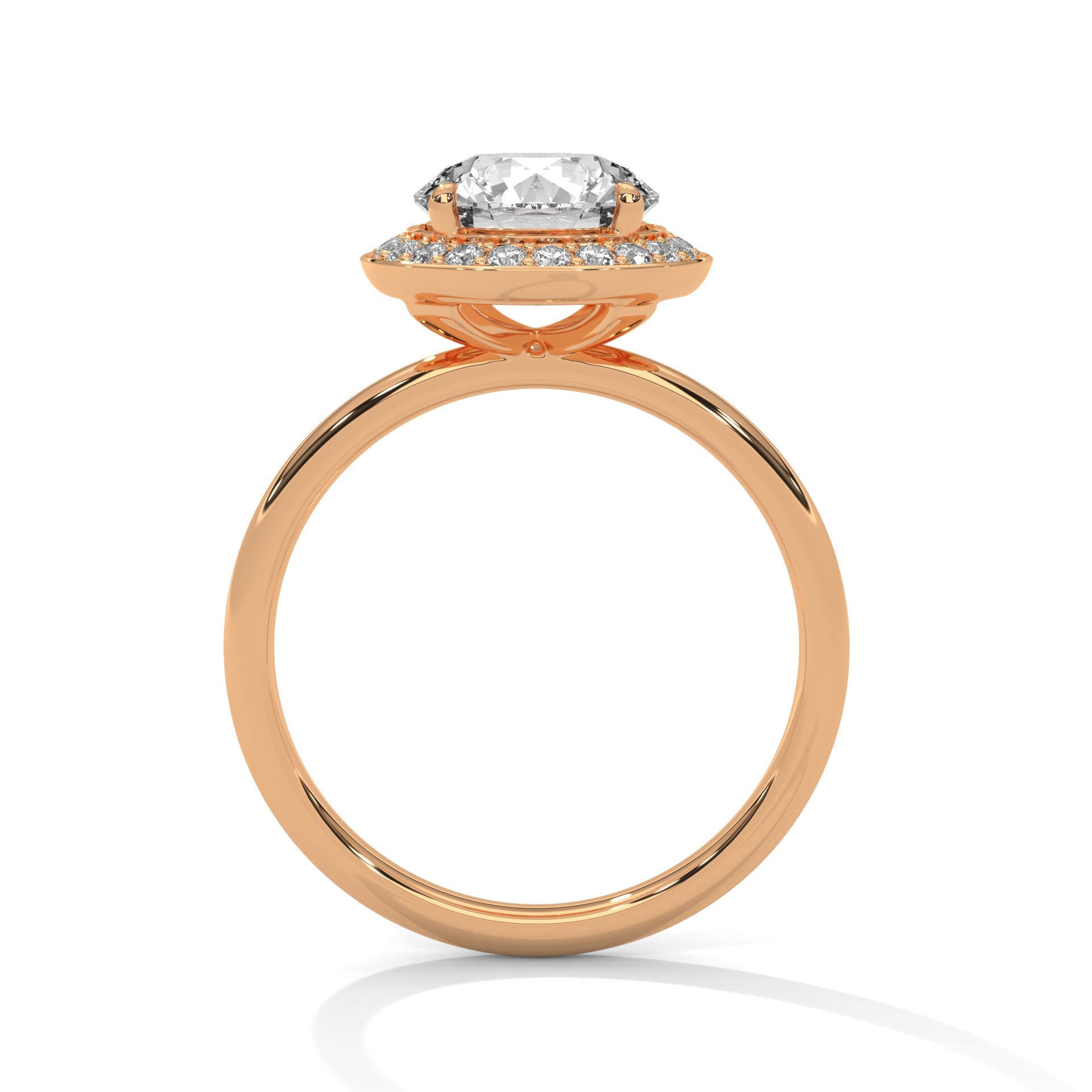 Halo Round-Cut Engagement Ring with 2ct Lab-Grown Diamond (F VS)