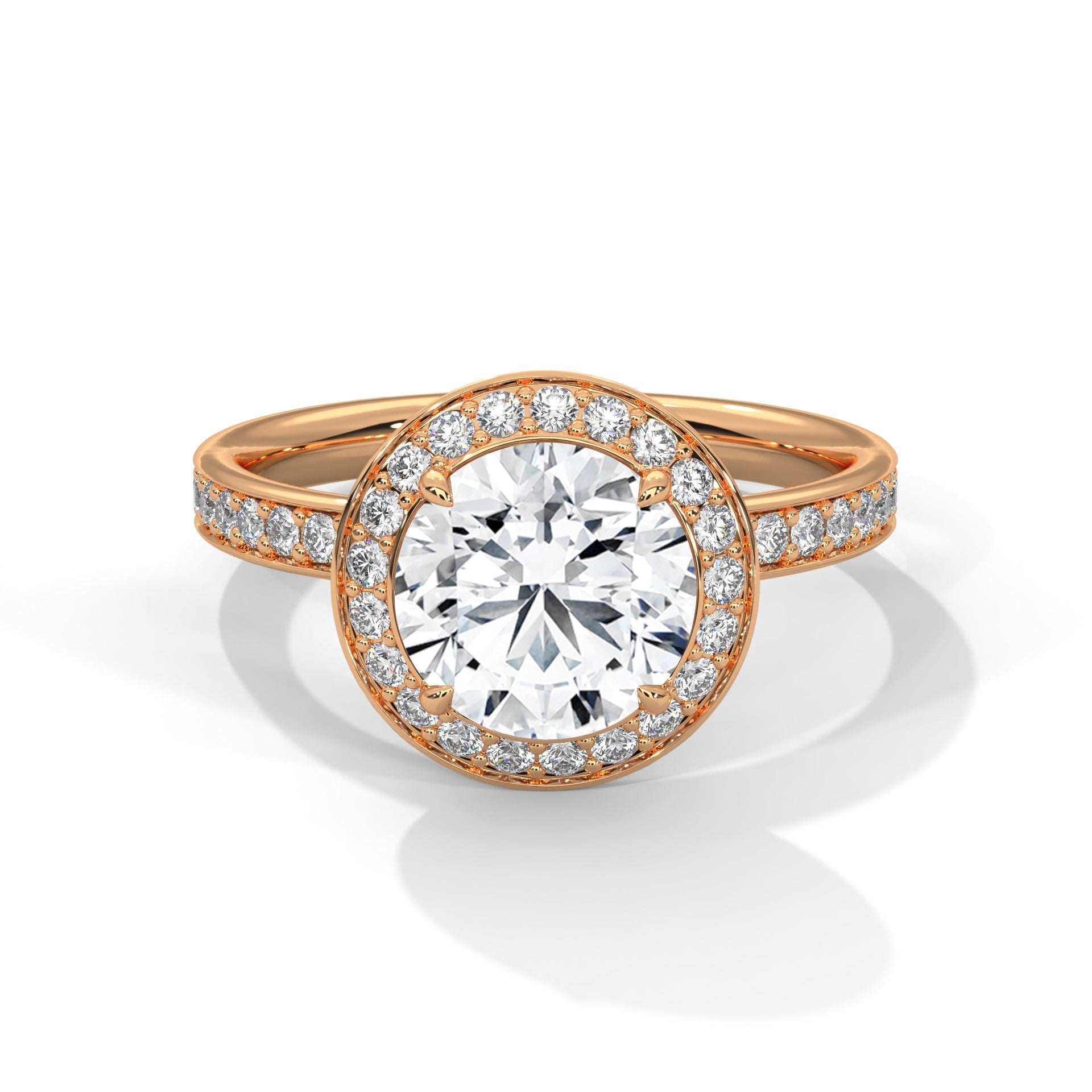 Lavish Halo 3 CTW Round-Cut Lab Grown Diamond Ring | 3.67 CTW