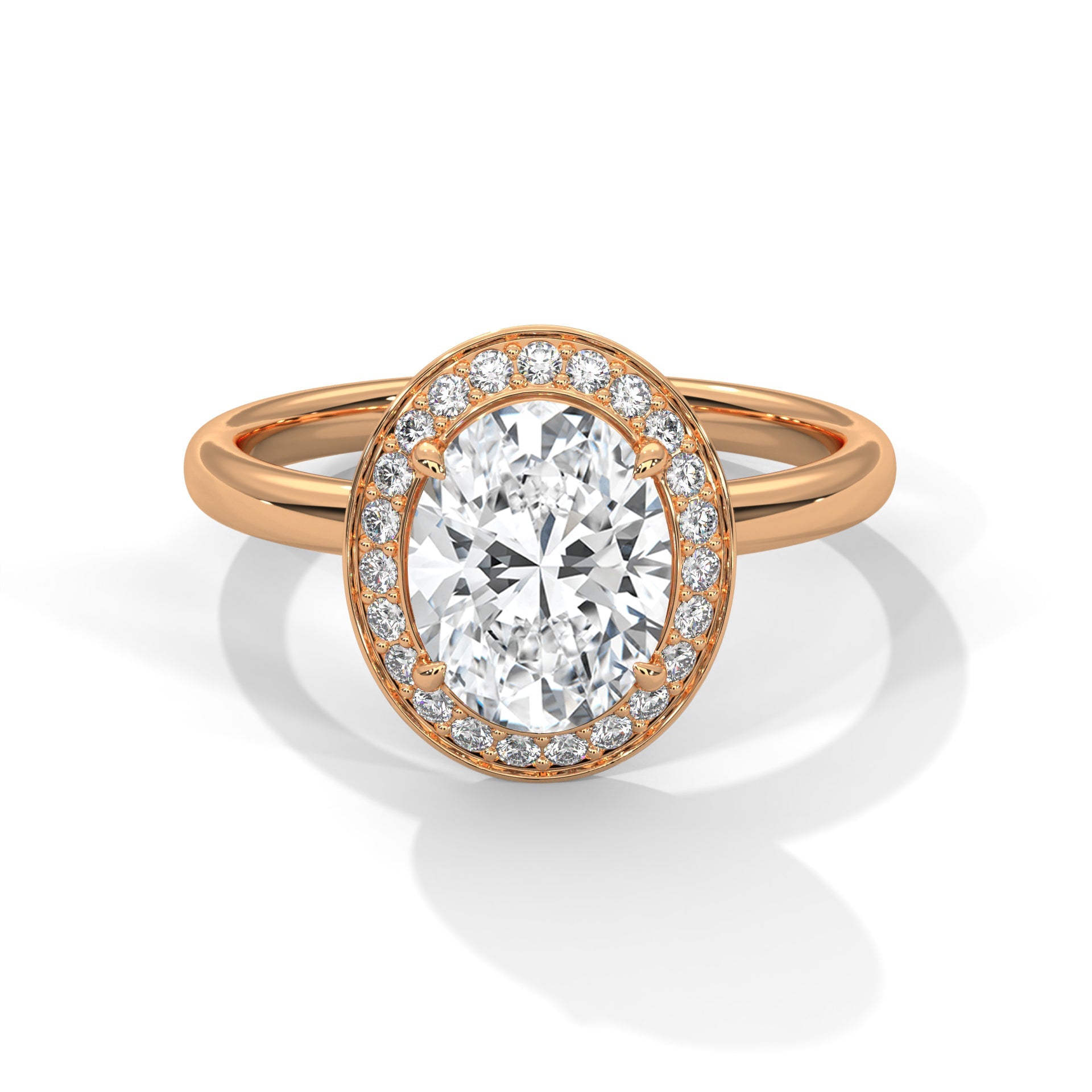 Timeless Halo 3 CT Oval-Cut Lab Grown Diamond Ring | 3.18 CTW