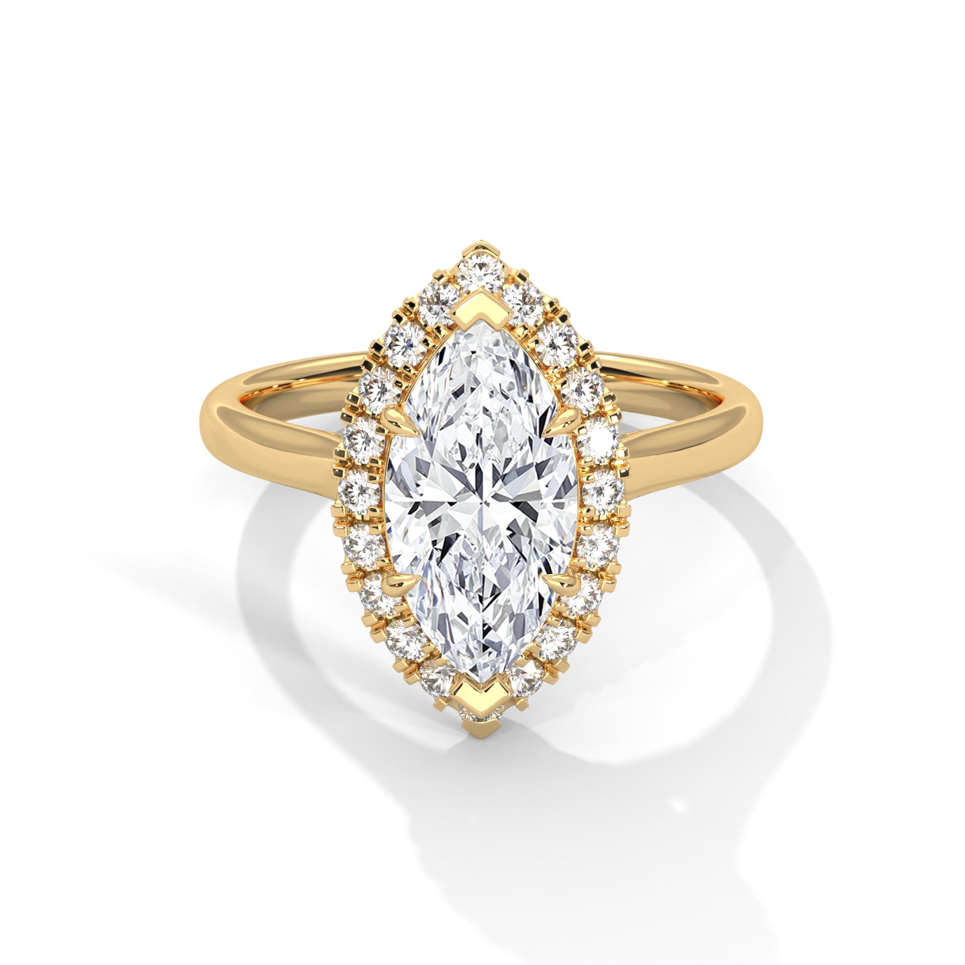 marquise-Cut Engagement Ring with 1.5ct Lab-Grown Diamond| 1.86 CTW