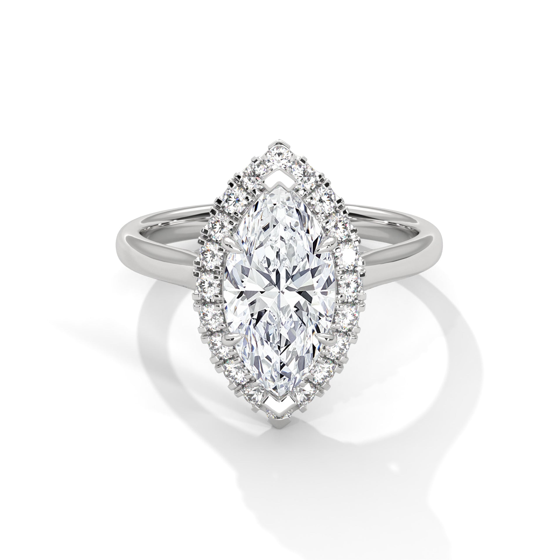 Halo  Marquise-Cut 3 CT Lab Grown Diamond Ring | 3.36 CTW