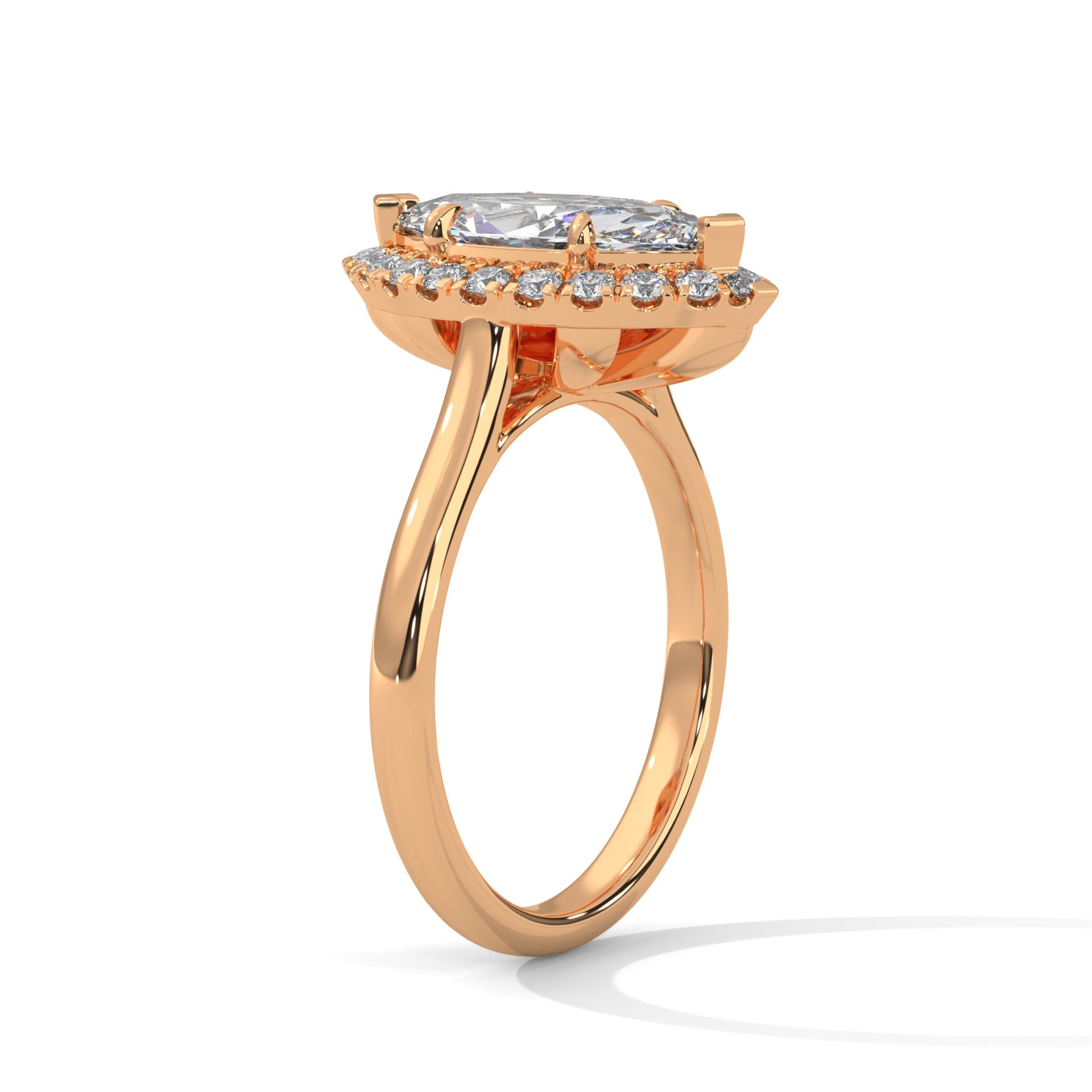 Halo marquise-Cut Engagement Ring with 2ct Lab-Grown Diamond (F VS1)