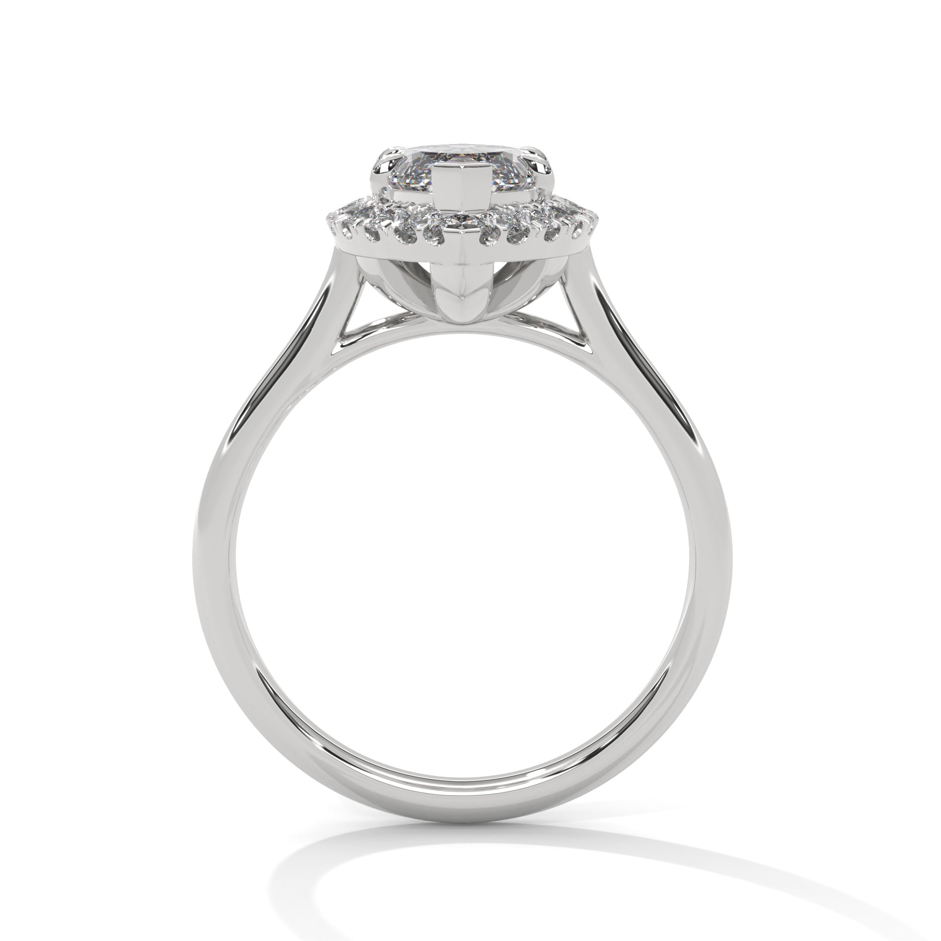 Halo marquise-Cut Engagement Ring with 2ct Lab-Grown Diamond (F VS1)