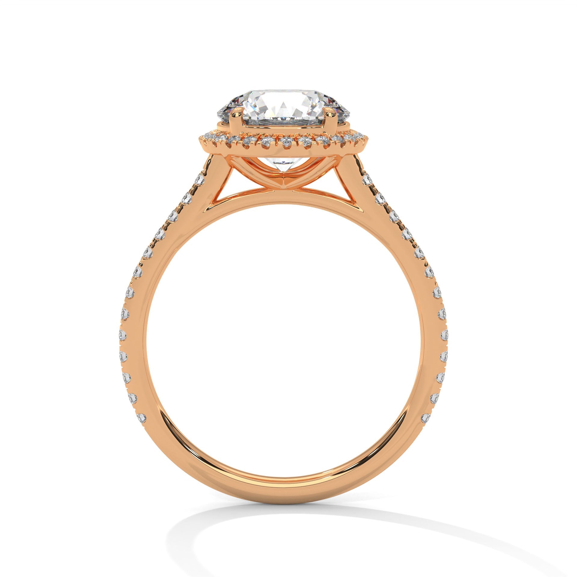 Luminous Halo 2.34 CTW Round-Cut Diamond Engagement Ring | E VVS1