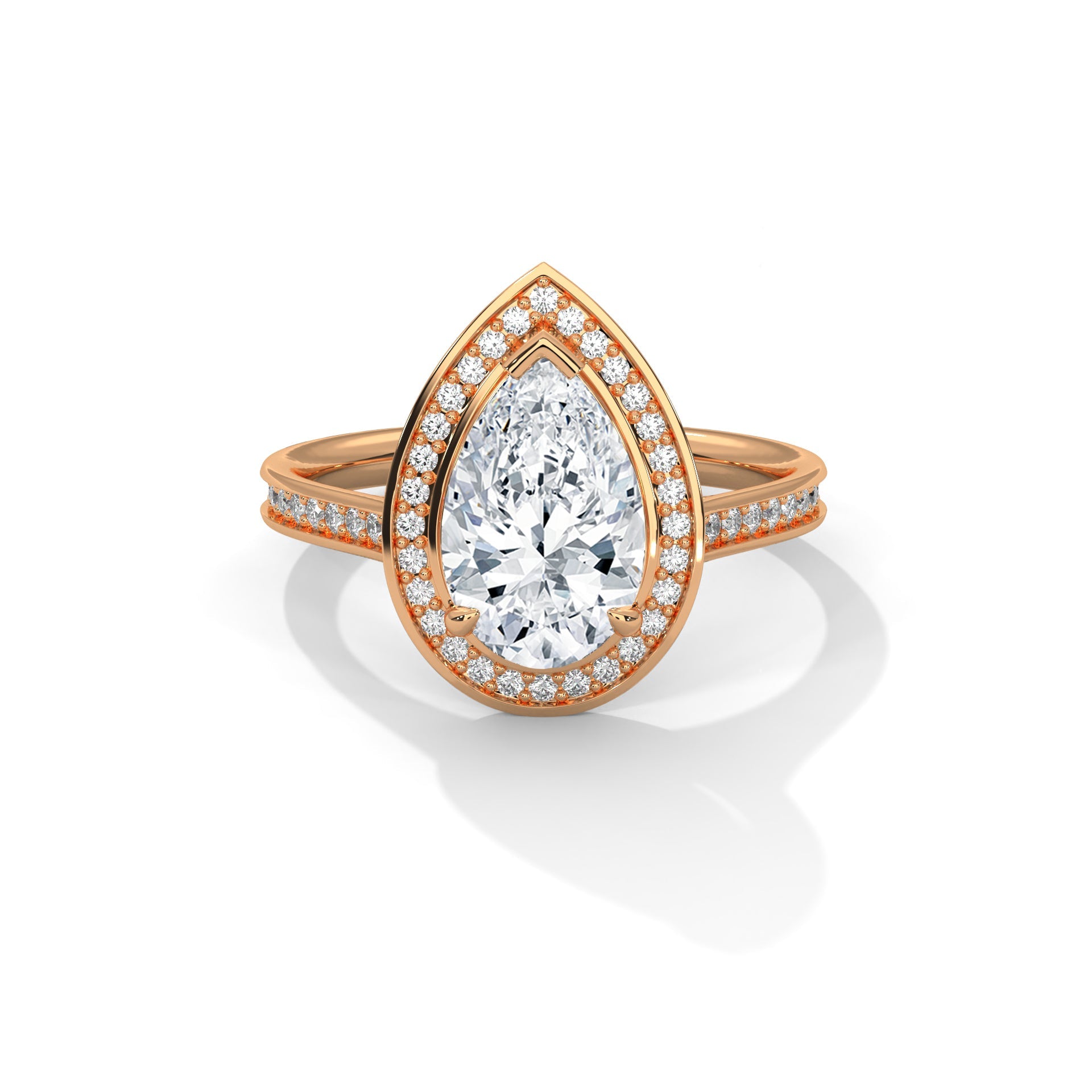 Majestic Dewdrop 3CT Pear Lab-Grown Diamond Engagement Ring | 3.34 CTW