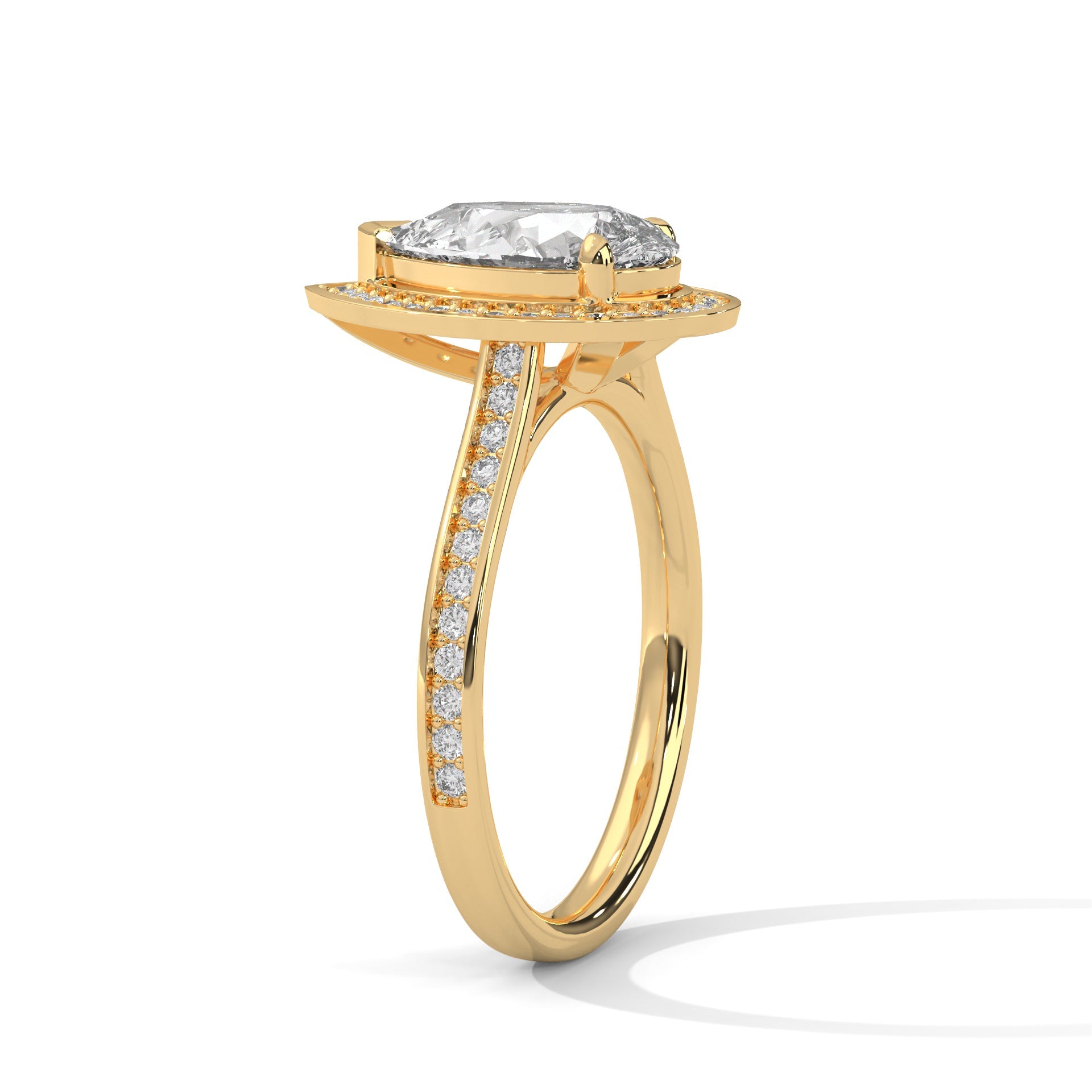 Majestic Dewdrop 3CT Pear Lab-Grown Diamond Engagement Ring | 3.34 CTW