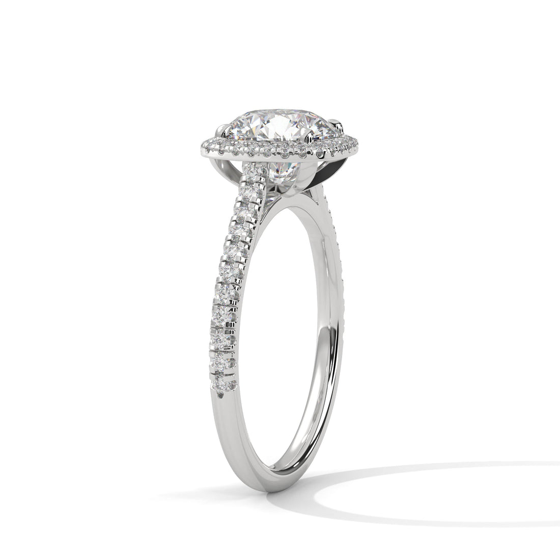 Radiance Halo 2.36 CTW Cushion-Cut Diamond Engagement Ring | F-VS1