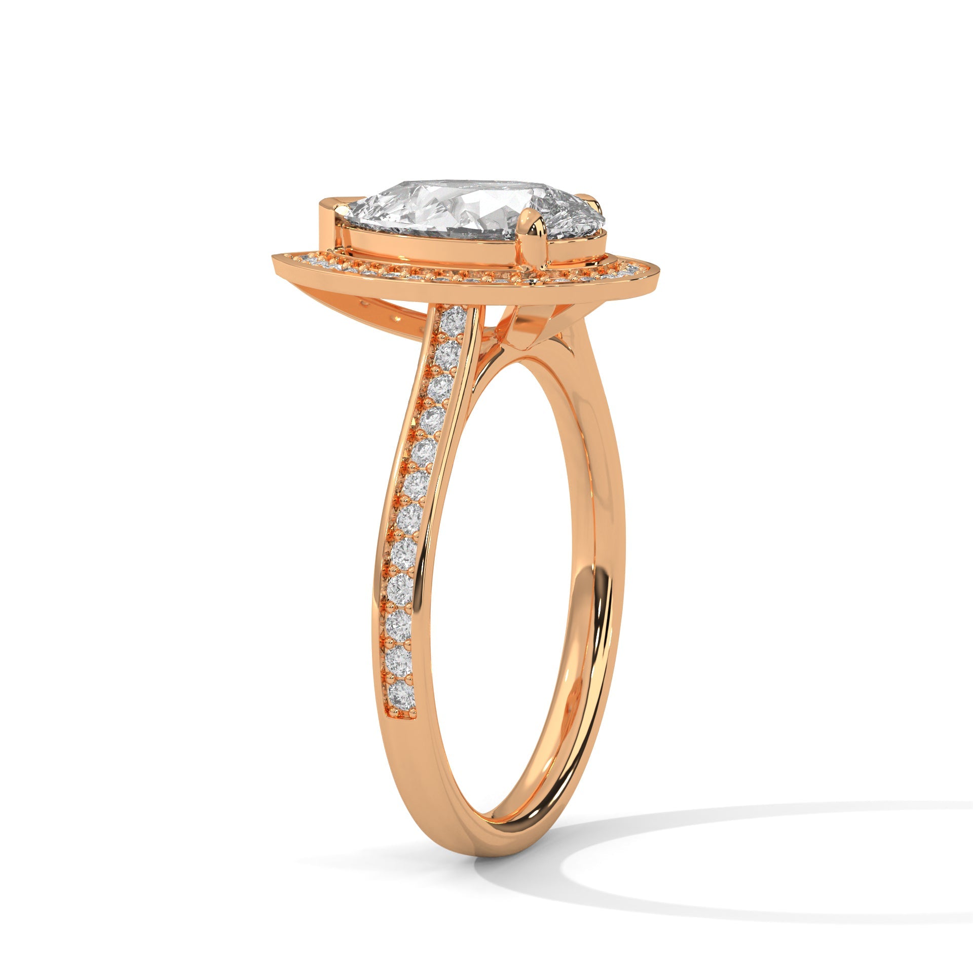 Halo Pear-Cut 2.34 CTW Diamond Engagement Ring | E-VS1